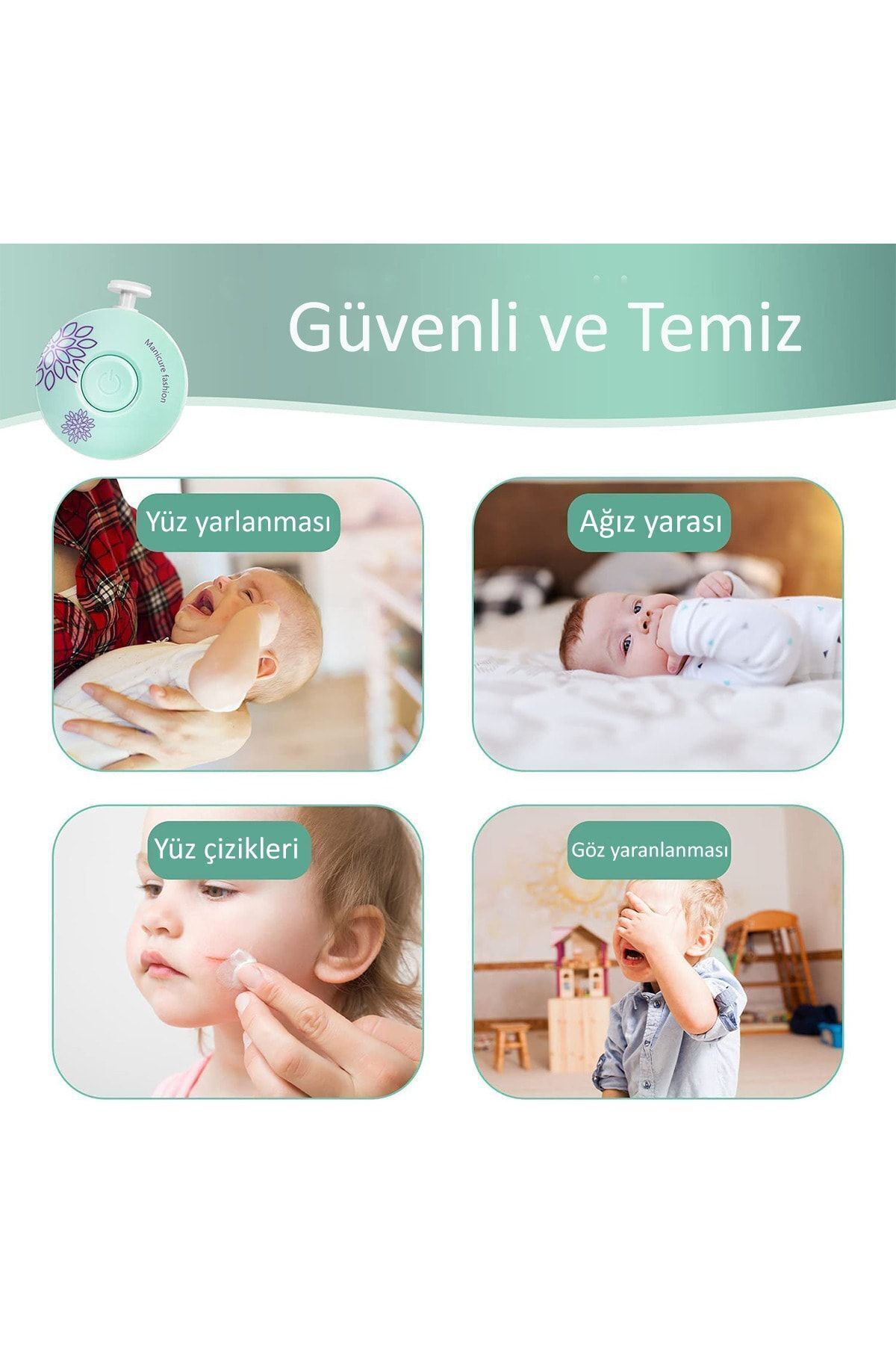 Betora Yeni Doğan Bebek Tırnak Törpü Makası Dönerli Tırnak Küçültme Aleti Tırnak Bakım Ürünü fotoğrafı 3 (önizleme)