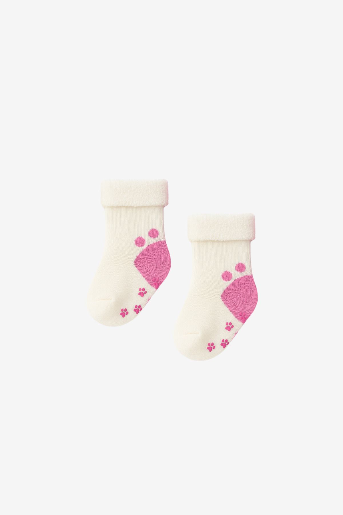 Katia&Bony-Baby Girl 3-Piece Towel Socks Pink-White-Yellow 3