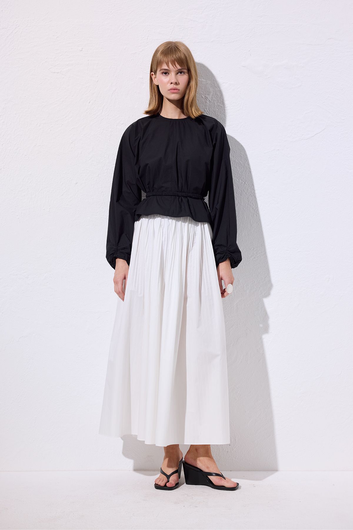 Manuka-Short Bluz Black with Binding Details 2