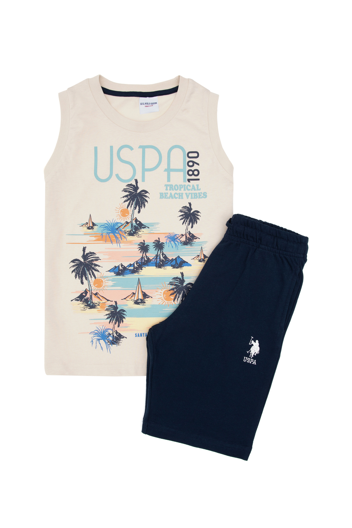 یو اس پولو ست لباس خواب پسرانه بژ 50310822-VR011 یو اس پولو ست لباس خواب پسرانه بژ 50310822-VR011