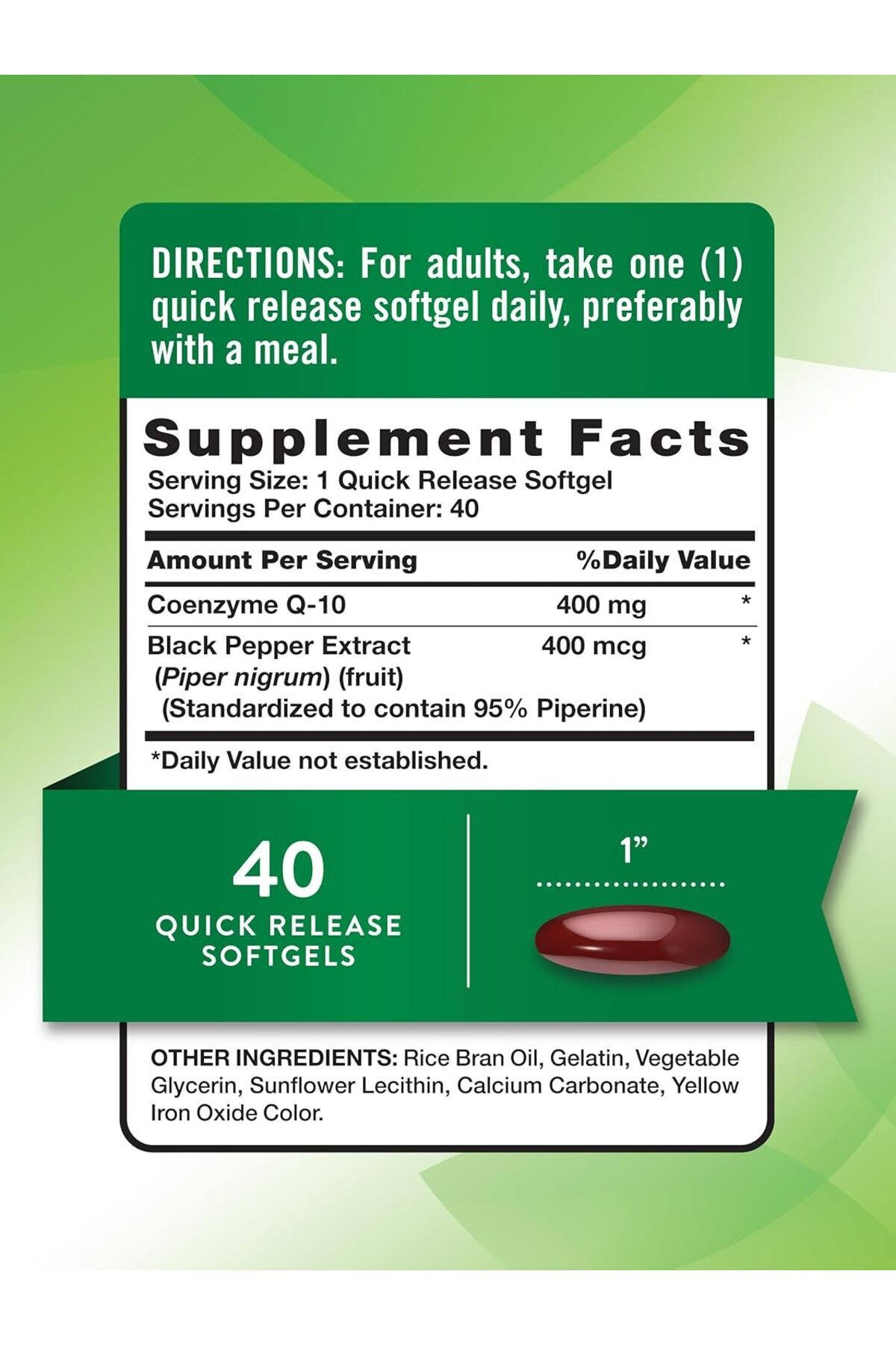 Nature's Truth-CoQ10 400mg | 40 Softgels | Maximum Strength Supplement | Enhanced Absorption | Non-G 3