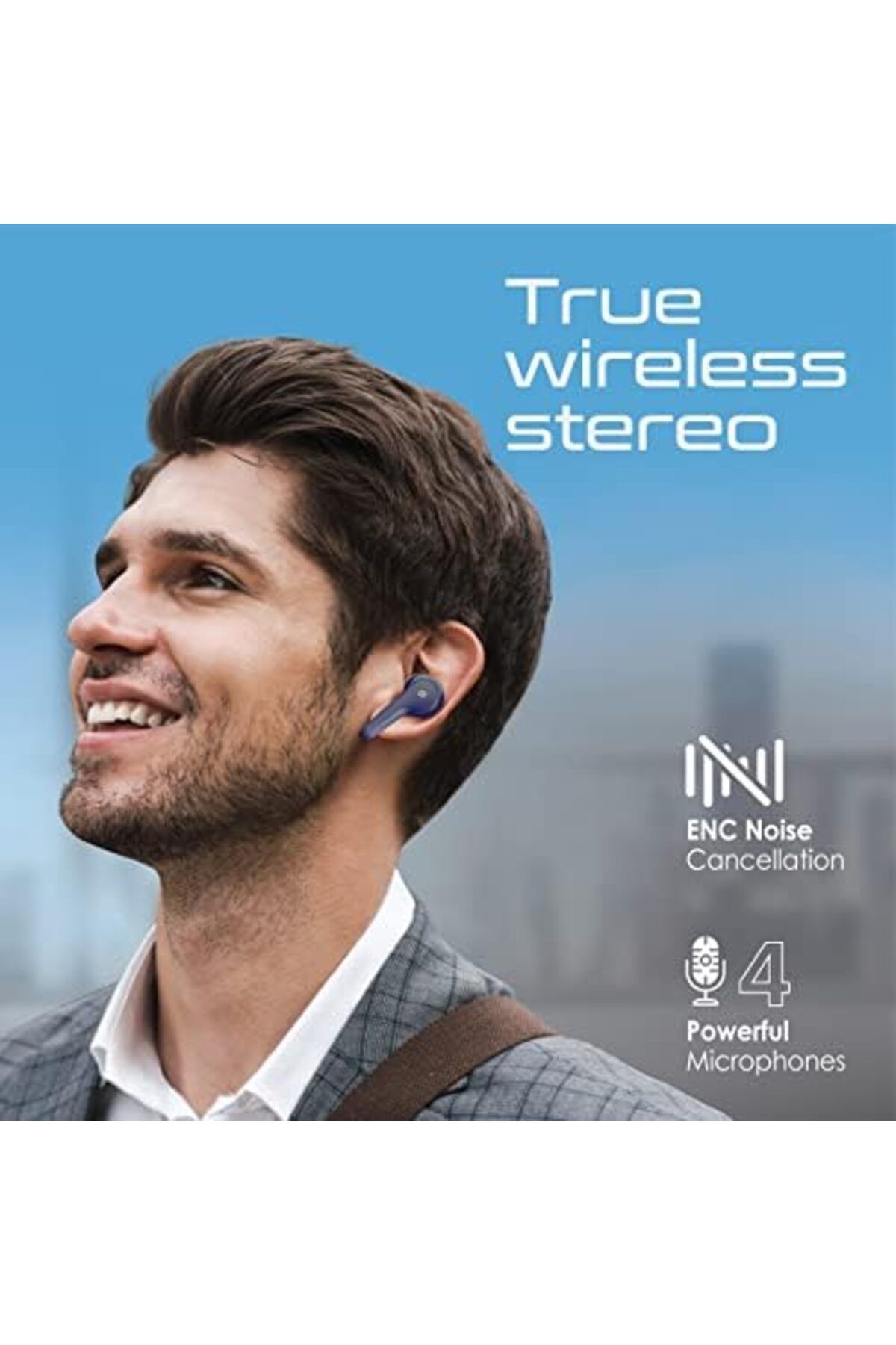 Promate-Bluetooth Earbuds, Ergonomic-Fit True Wireless ENC Headphone with 4 Built-In Noise Cancellin 3