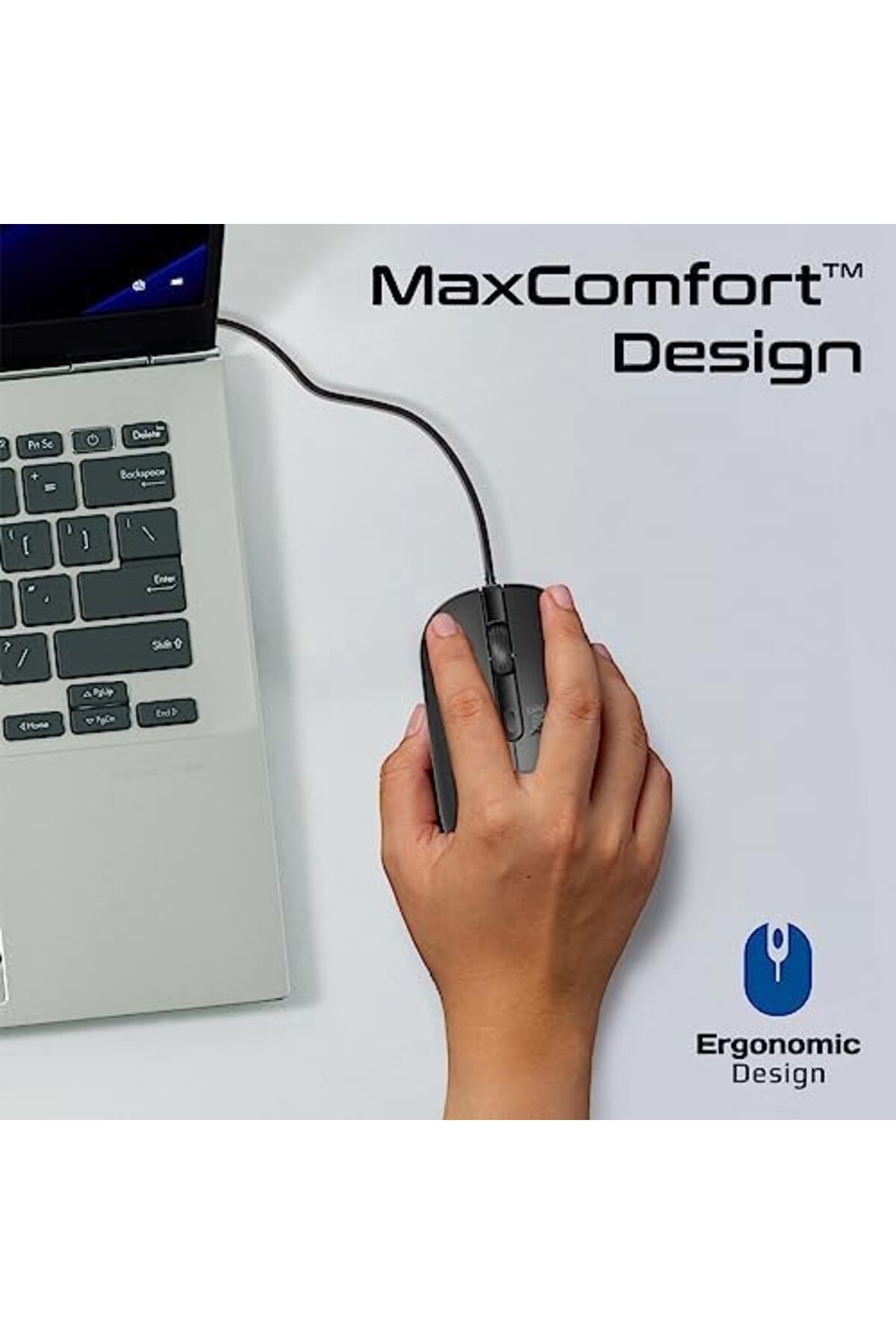 Promate-Wired Mouse with 6 million Keystrokes, Adjustable 2400DPI, 4 Programmable Buttons, 1.5m Cord 3