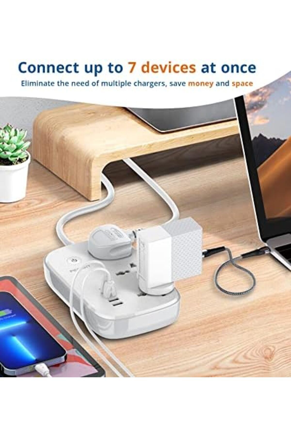 Generic-PEGANT Wifi Smart Power Strip Extension Cord Surge Protector Socket Multi Plug, Compatible with Alex 6
