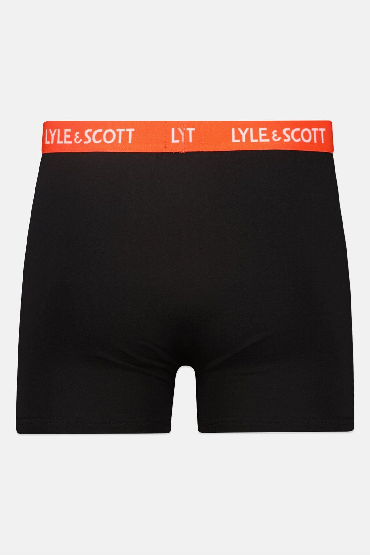 Lyle & Scott-مجموعة من 5 بوكسرات بشعار العلامة التجارية للرجال، باللون الأسود 3