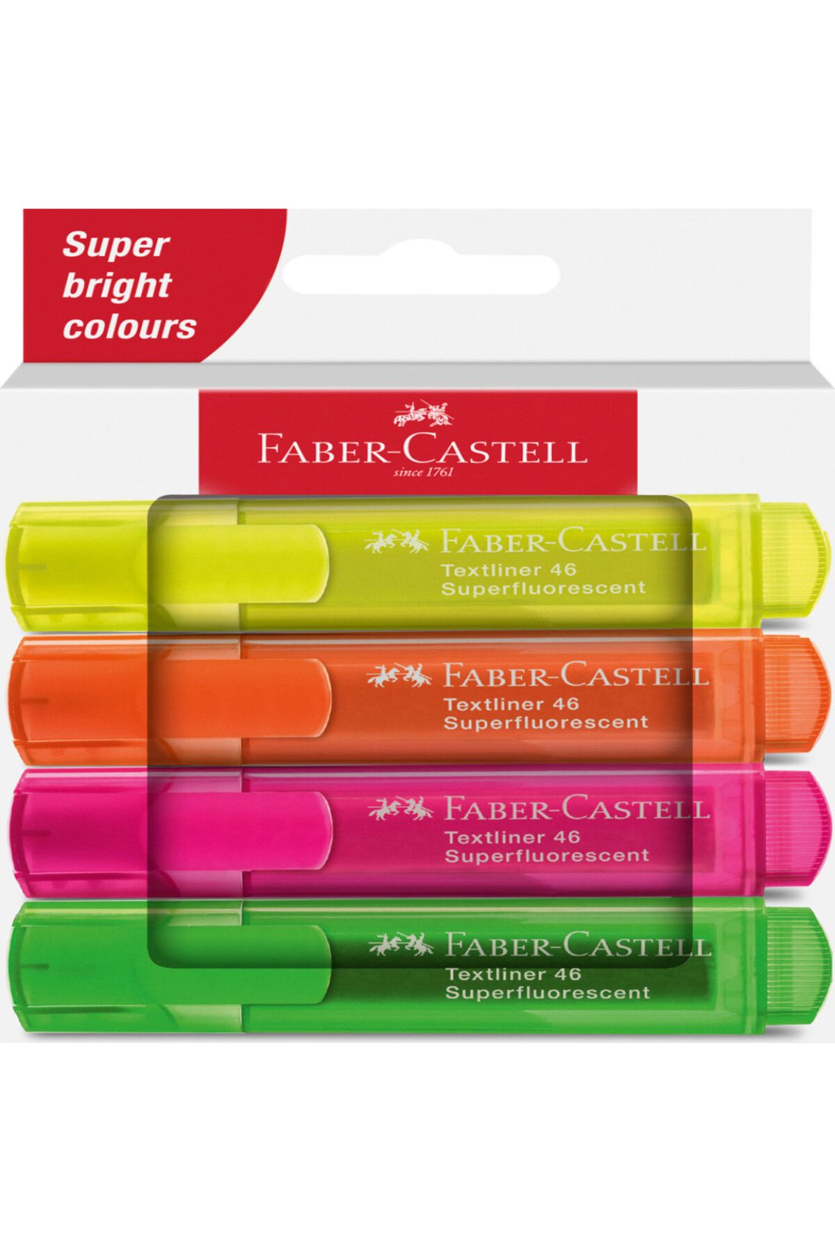 OEM-Faber castell, Textliner 46, Textmarker, Set 4 pack, Durable Tip 125 mm, Water Based Ink 1