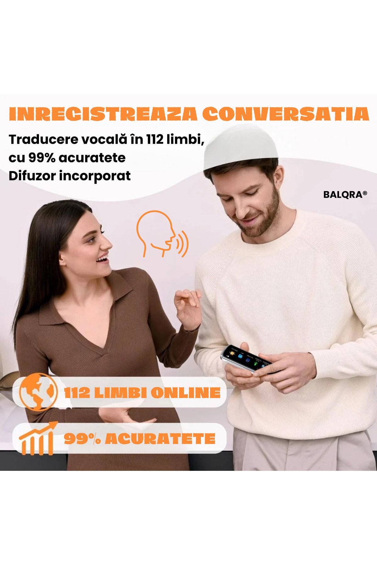 BALQRA-Multifunctional translator of 112 foreign languages ​​BALQRA®, Voice translation, Text translation, Dictionary 3