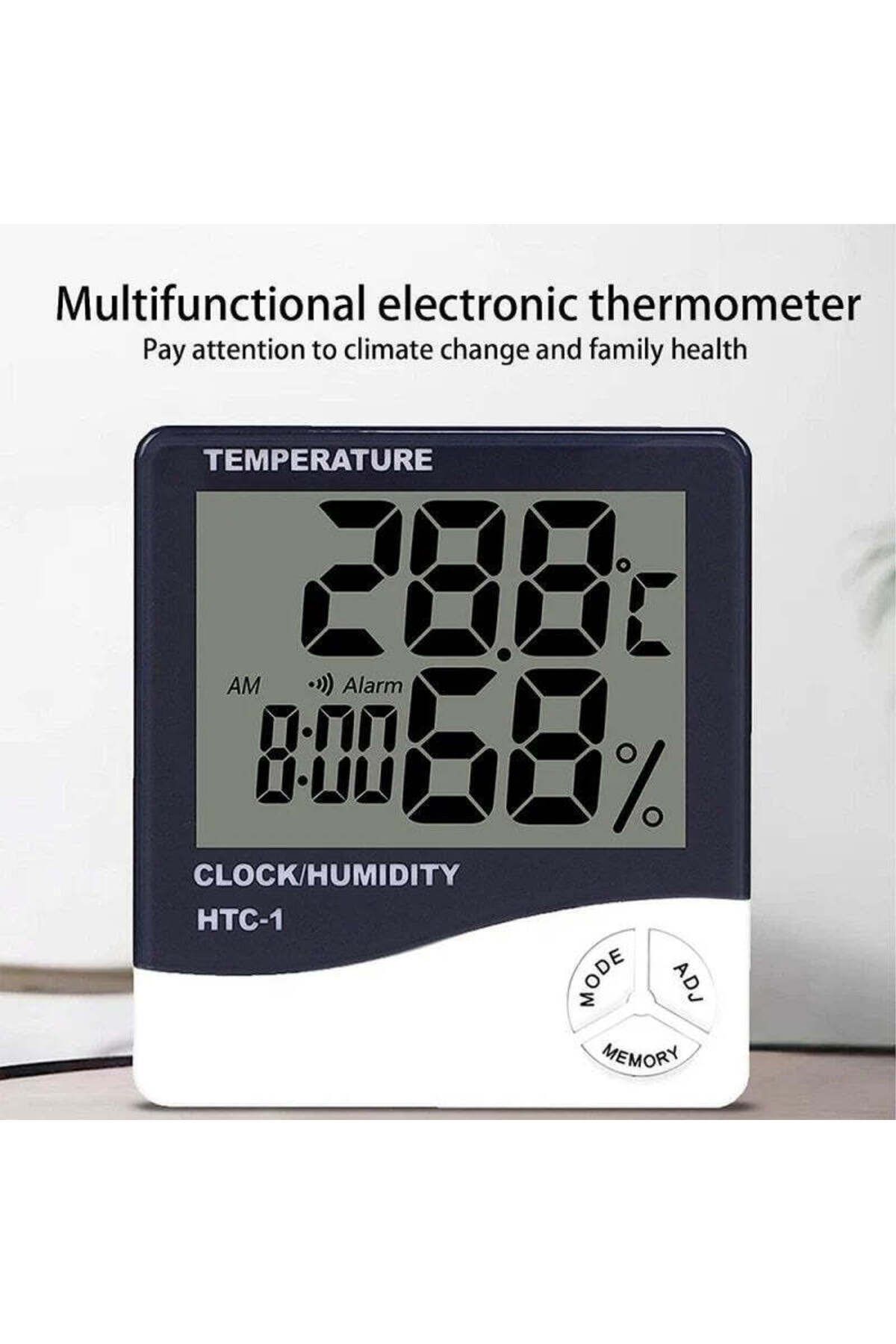 divendi-ro-Clock, Thermometer and Hygrometer HTC 1, 3 in 1, Temperature, Weather Station, Humidity, Alarm 7