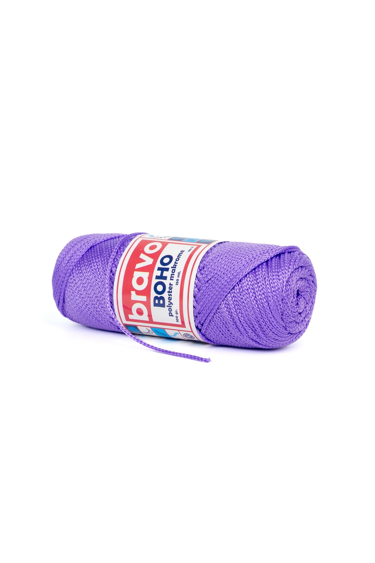 Boho Polyester Macrame Yarn 1.5 Mm 100 Gr 150 Meters No: 3 mm (Color Code: 140) Lilac