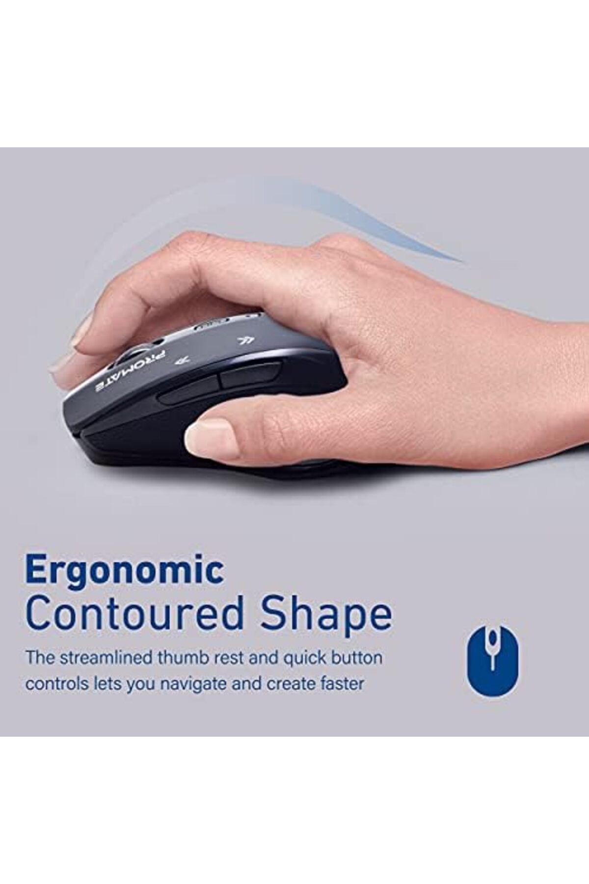 Promate-Promate 2.4G Wireless Mouse, High Precision 1600DPI Optical Cordless Mouse with USB Nano Receiver, 1 4