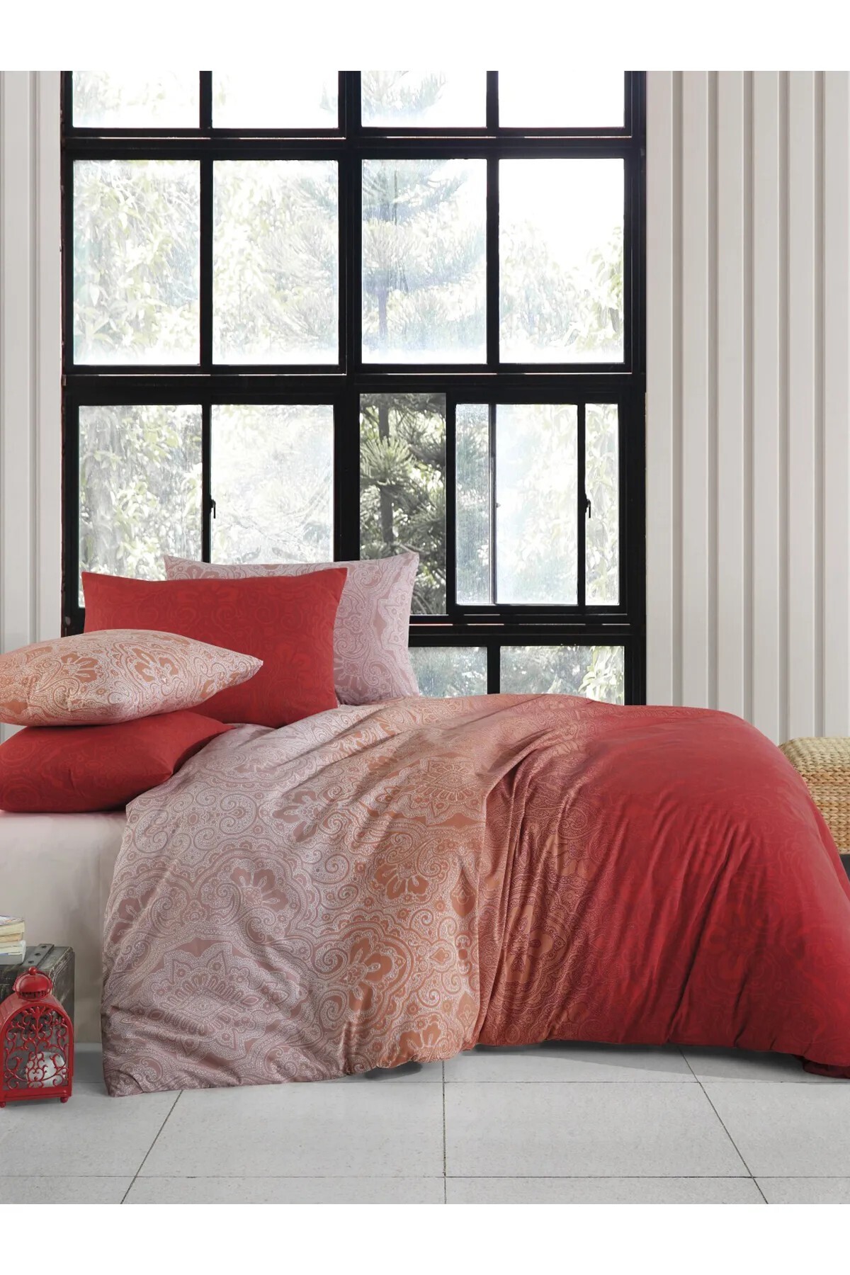 Ranforce Nevresim Takımı Etnik Tek Kişilik Kiremit