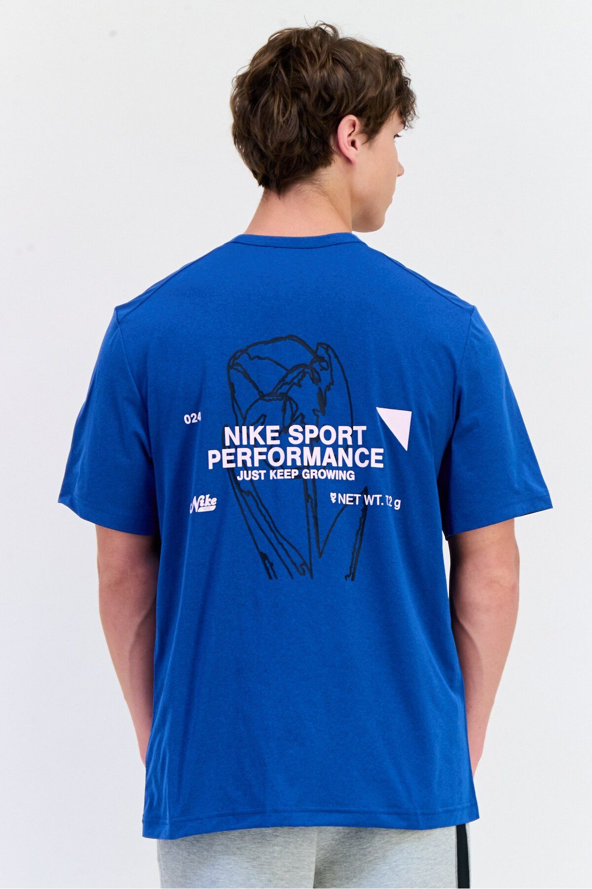 Nike-Men Dri-Fit Short Sleeve Training T-shirt, Blue Heather 2