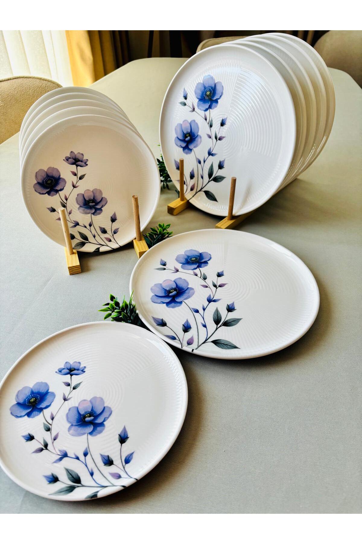 VENÜS HOME DECORATION Mor Menekşe Pasta Servis Takımı 6 Kişilik 12