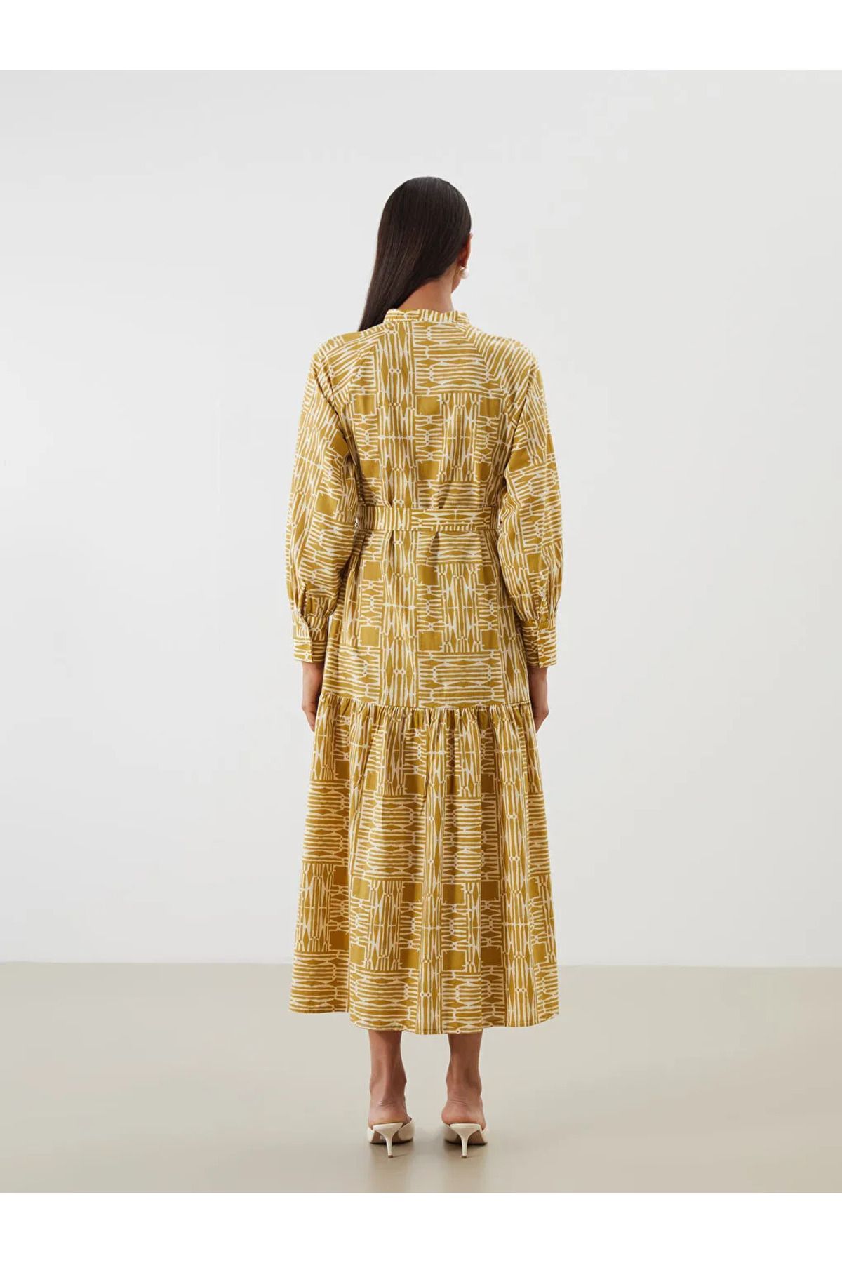 LC Waikiki-Lcw Modest Sari Hakim Collar Patterned Dress 3