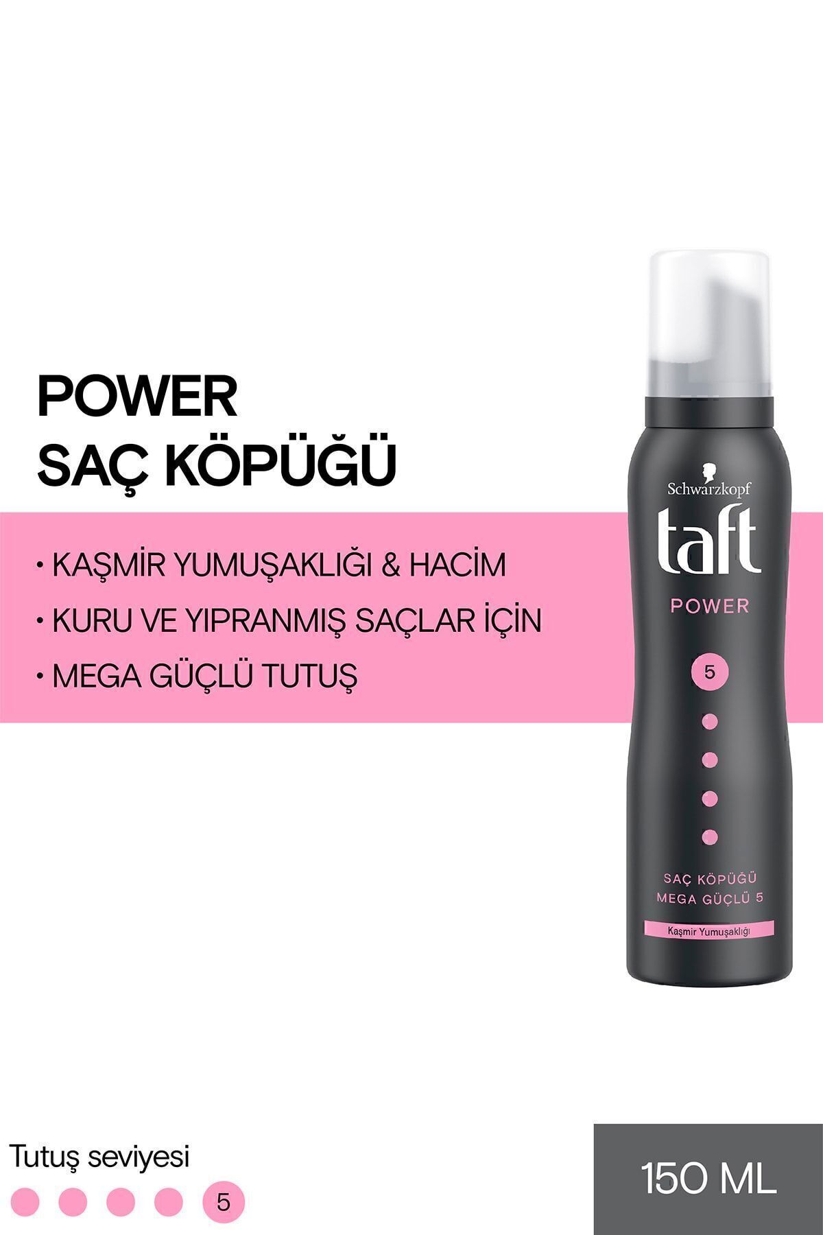 Power Kaşmir Saç Köpüğü 150ml - 5'li Set — 5likaşmir — تصویر 2 از 2