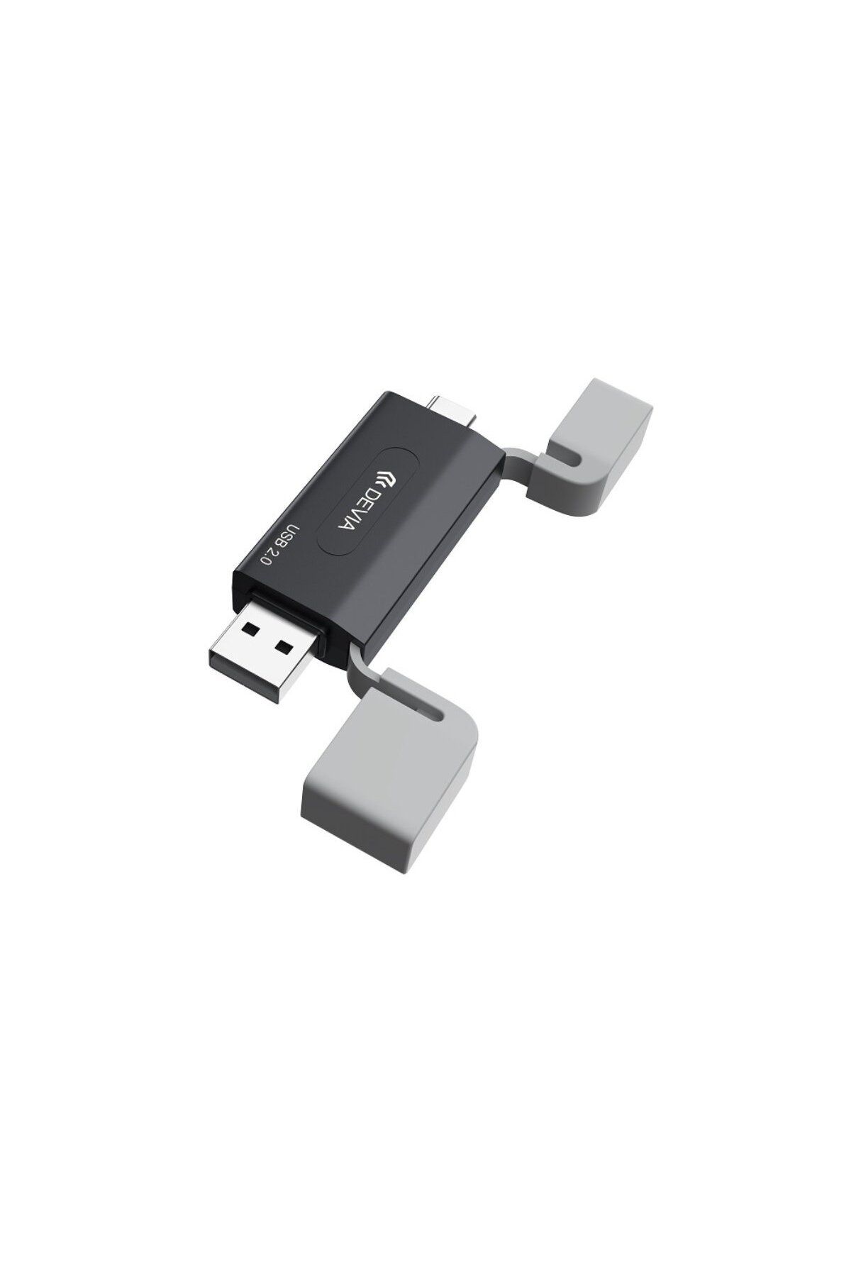 Devia-Usb 2.0 Microsd and Sd Memory Card Reader with Usb-c and Usb Connection 3