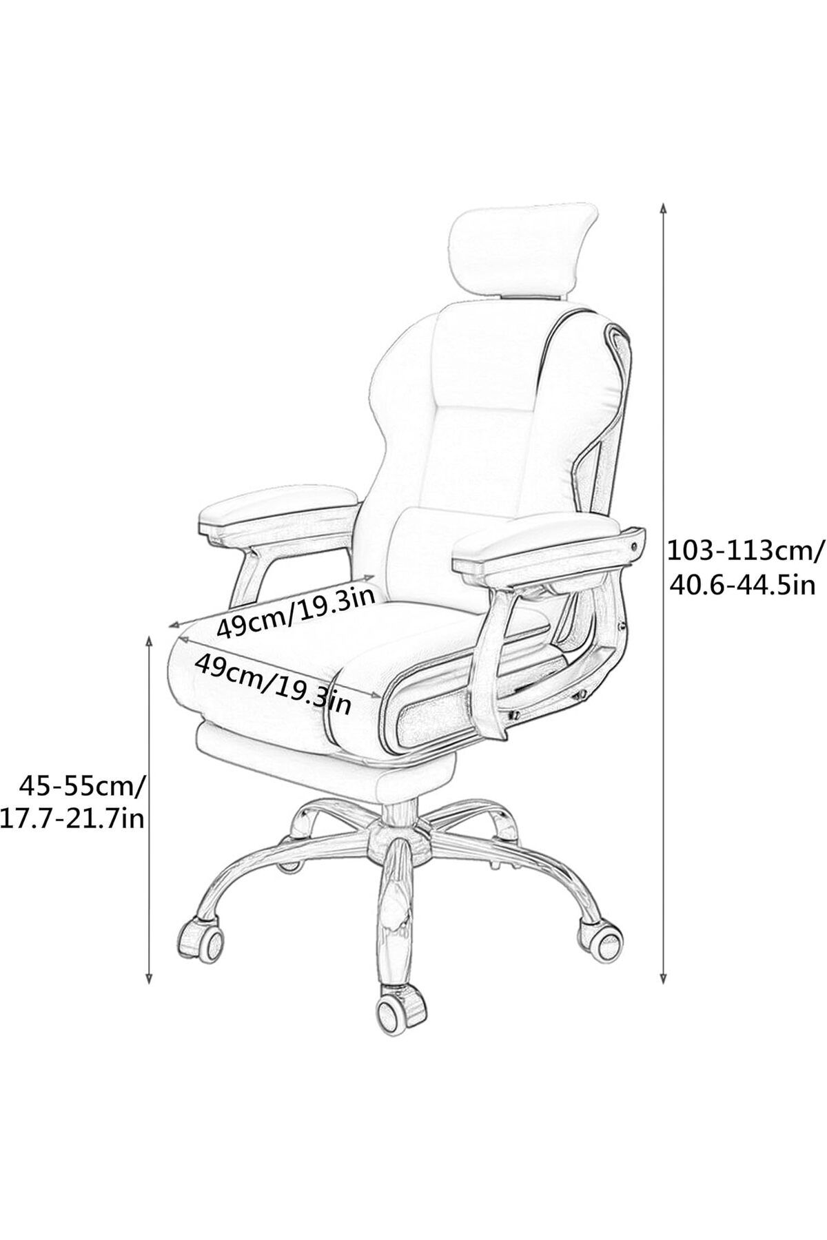Saharaz-Computer Chair,360° Swivel Height Adjustment,Comfortable with Backrest,Perfect for Home 4