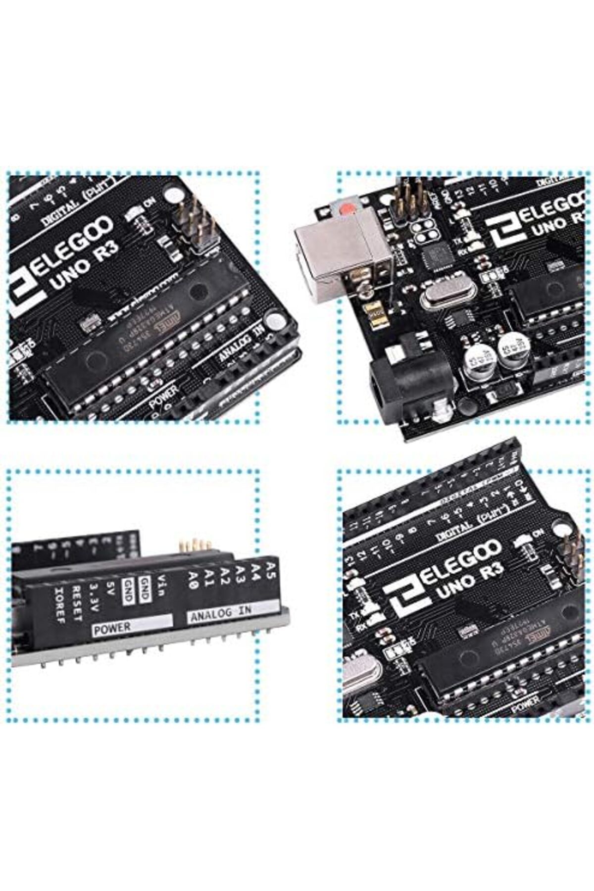 ELEGOO-UNO R3 Board ATmega328P with USB Cable (Arduino-Compatible) for Arduino 4