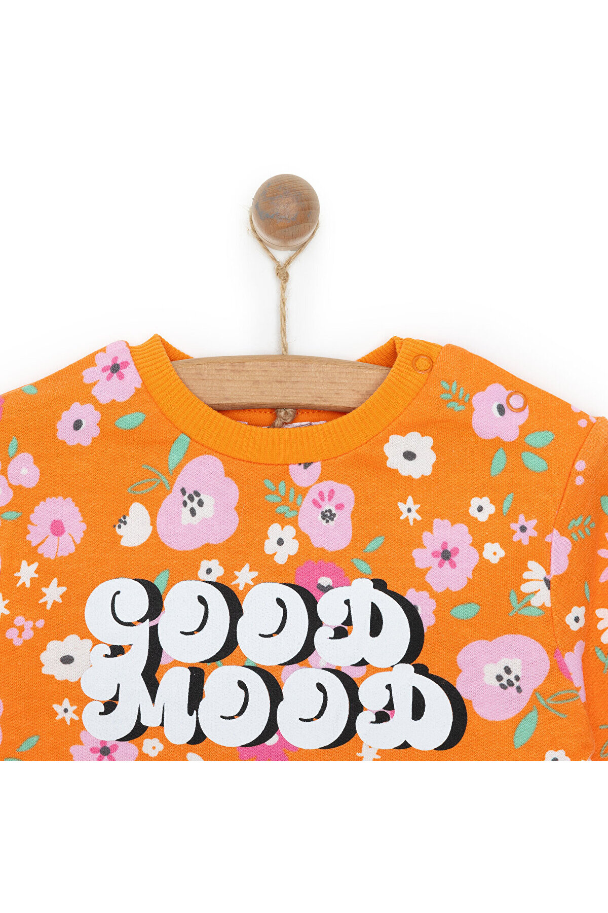 ebebek Hello Baby HelloBaby Kız Bebek Basic Sweatshirt Çiçek Desenli Çıtçıtlı Bisiklet Yaka Uzun Kol Karışık Renkli fotoğrafı 2 (önizleme)