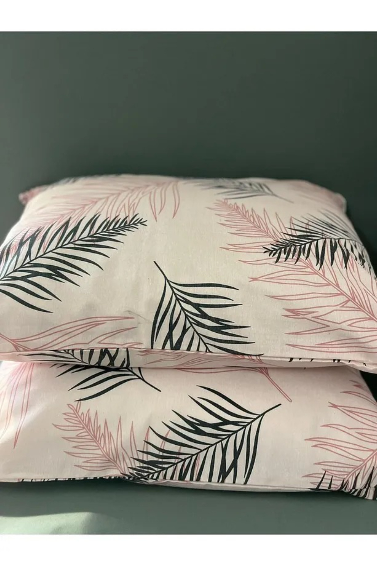 2-Piece Feather Patterned Pillowcase Pink 50x70 Cm