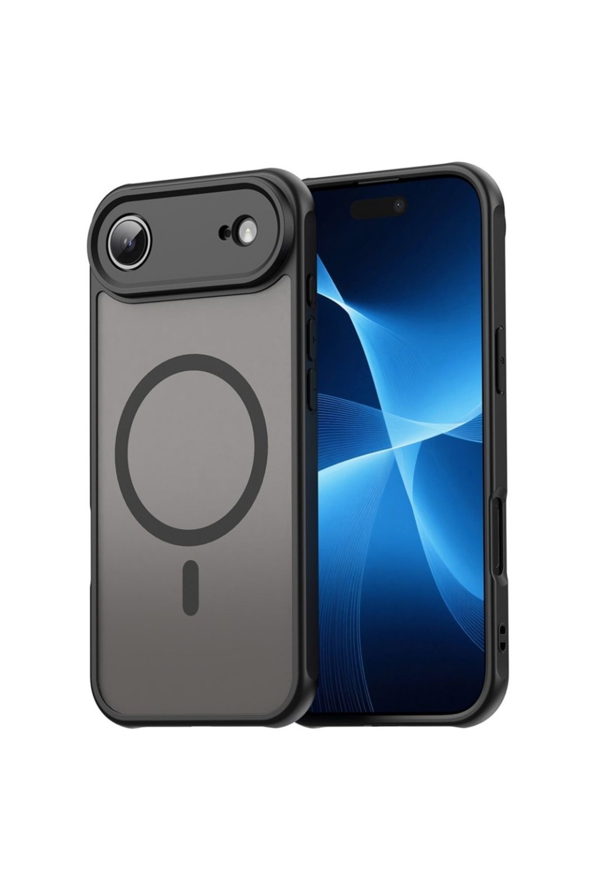 SKYDDAR INNOVATION-Husă pentru iPhone 17 Air, HaloFrost MagSafe II, rezistentă la șocuri, set cu autocolant, neagră 1