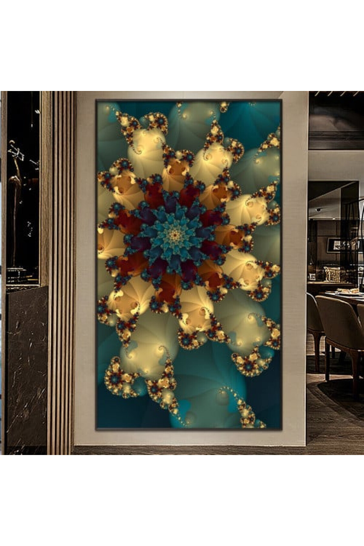 4gdran لوحة قماشية بتصميم مودرن مع برواز خشبي مخفي