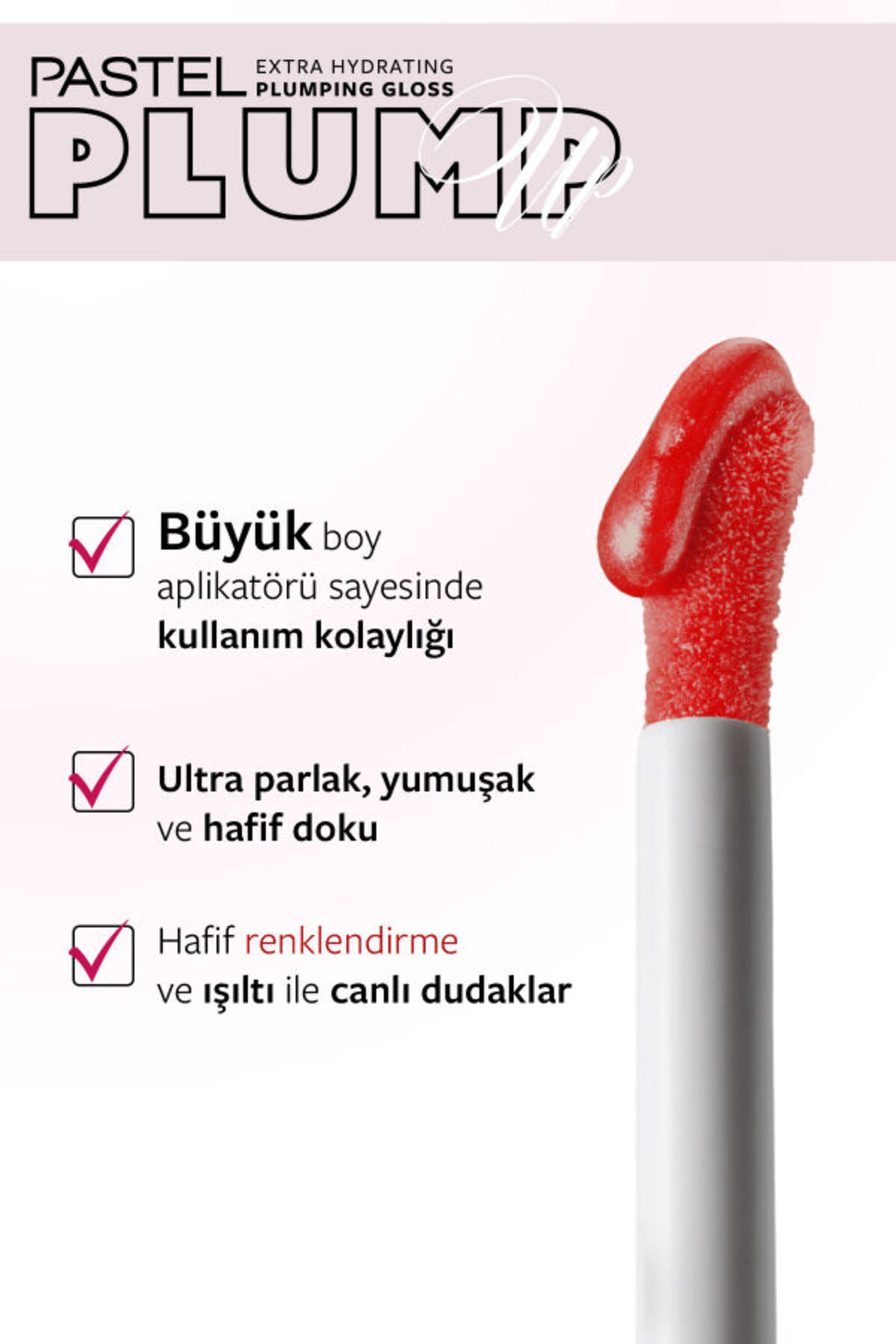 Pastel-Plump up 209 Red Velvet Extra Hydrating Plumping Gloss - Plumping Lip Gloss 3