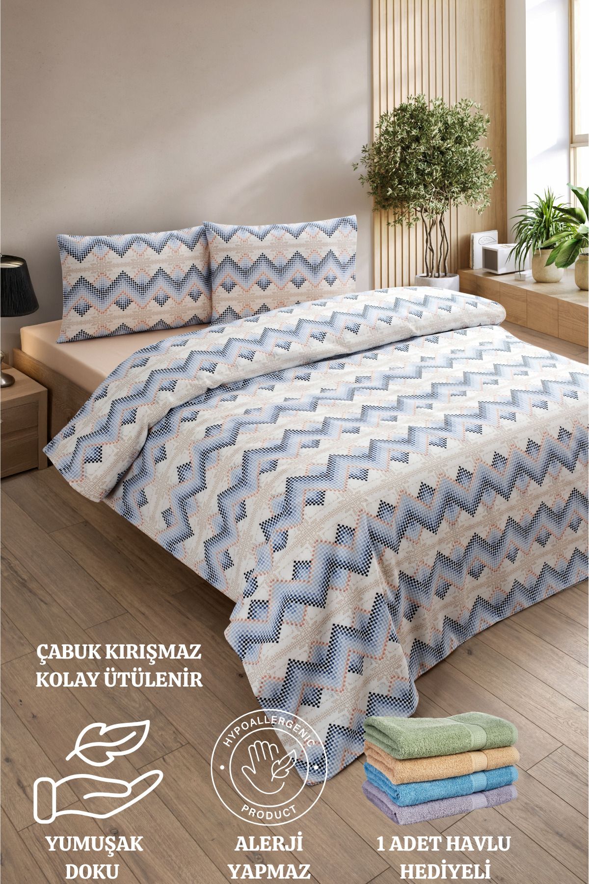 Formeya-Lovely Patterned Single Duvet Cover Set - Single Duvet Cover Set with Elastic Sheet 1