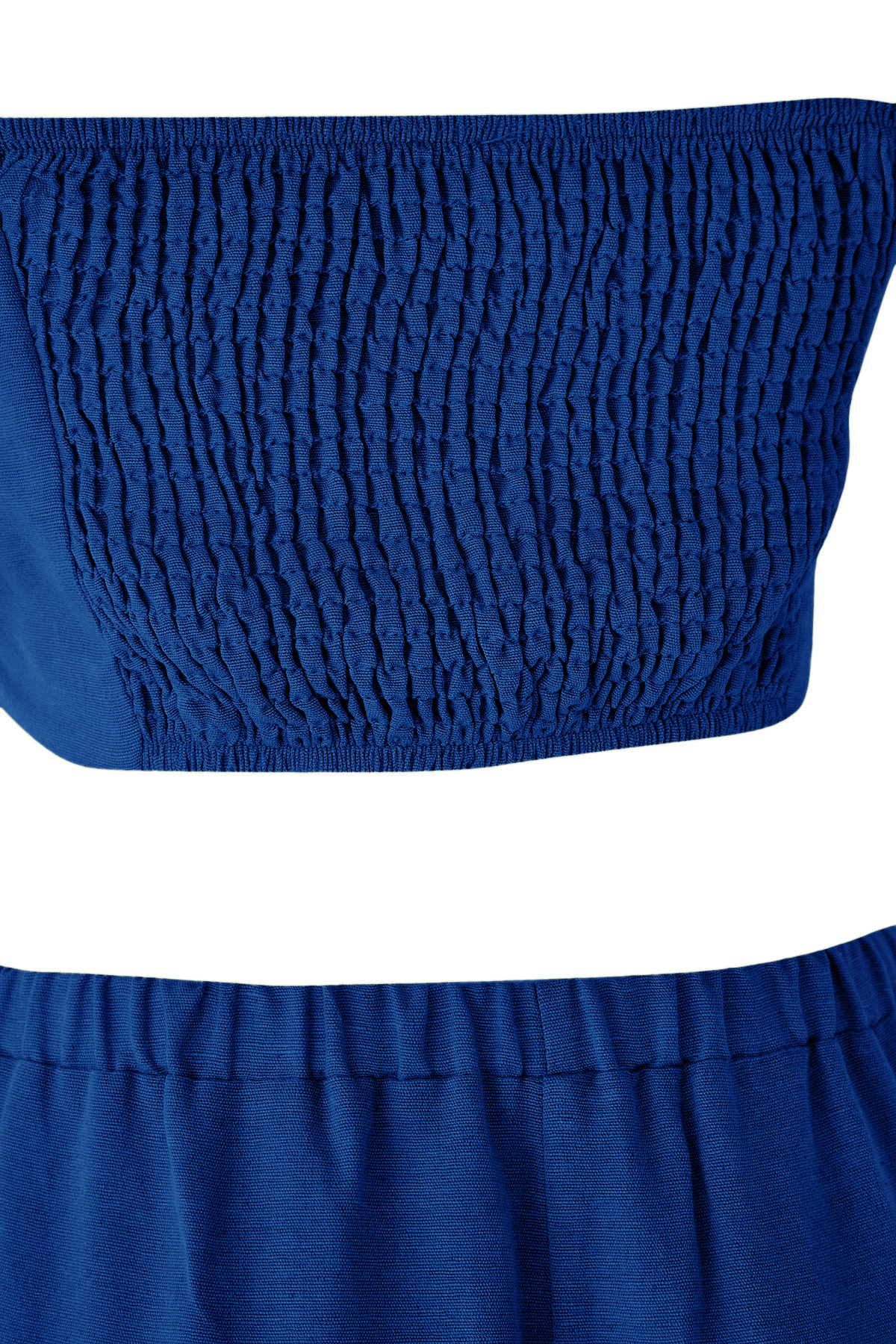 Trendyolmilla  Indigo Keten İçerikli Dokuma Bluz Pantolon Alt-Üst Takım TWOSS25AU00108 - Görsel 6