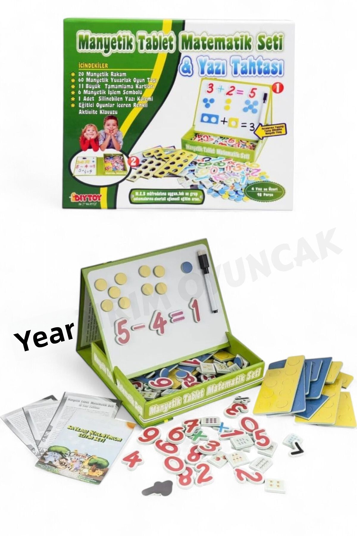 مجموعه ۹۸ تکه تبلت مغناطیسی و تخته‌نویس ریاضی