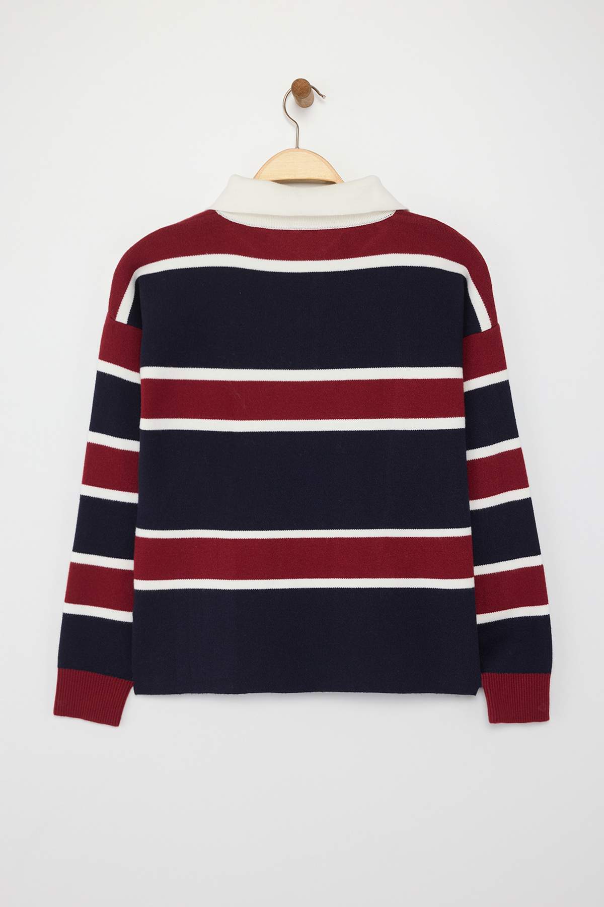 Trendyolmilla  Wardrobe Essentials Lacivert Premium/Özel İplik Polo Yaka Triko Kazak | TWOAW26KZ00060 - Görsel 6