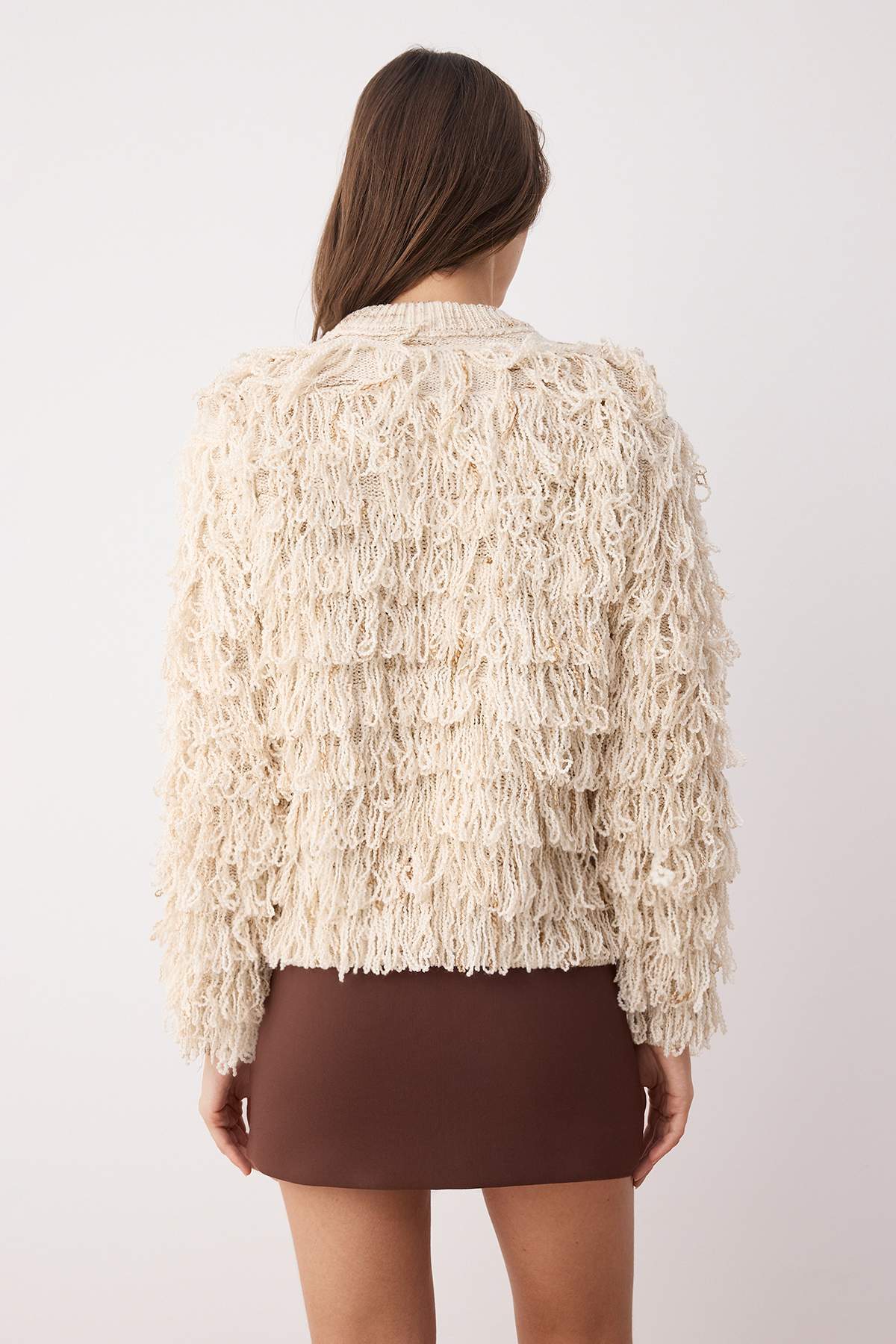 Trendyolmilla  Taş Trend Püsküllü Triko Kazak TWOAW26KZ00040 - Görsel 5