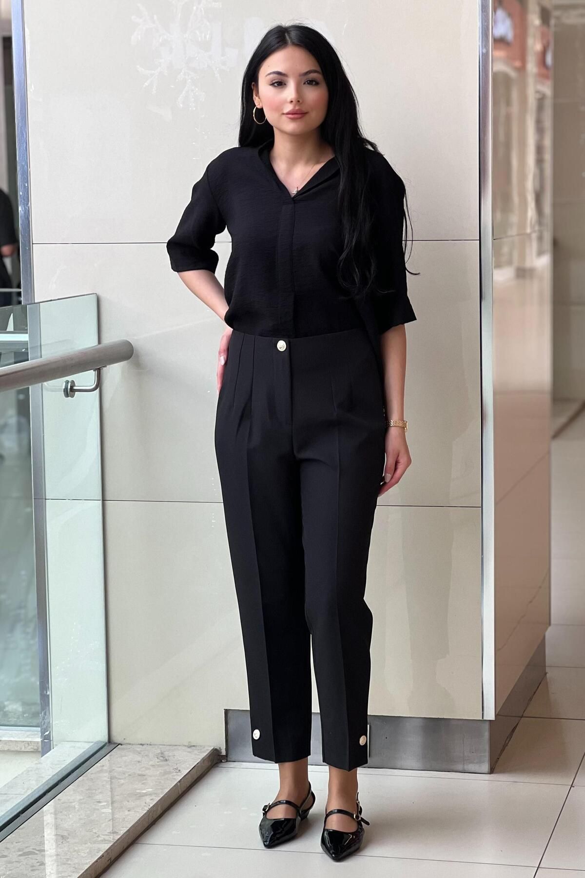 sentez giyim-Synthesis Mars Leg Buttoned Trousers 4