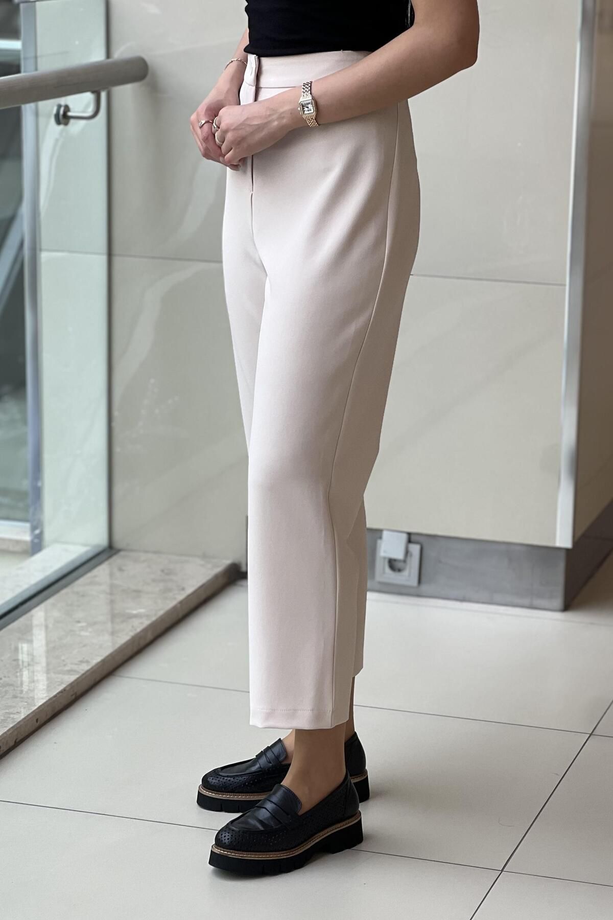 sentez giyim-Synthesis One Button Pants with Elastic Back 2