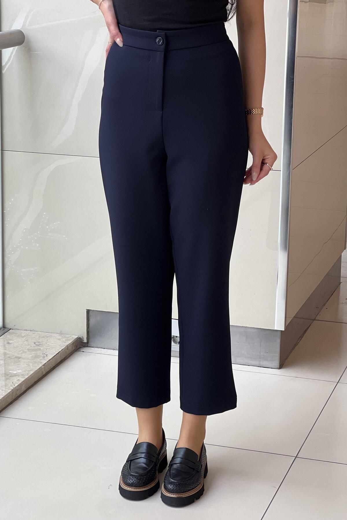 sentez giyim-Synthesis One Button Pants with Elastic Back 2