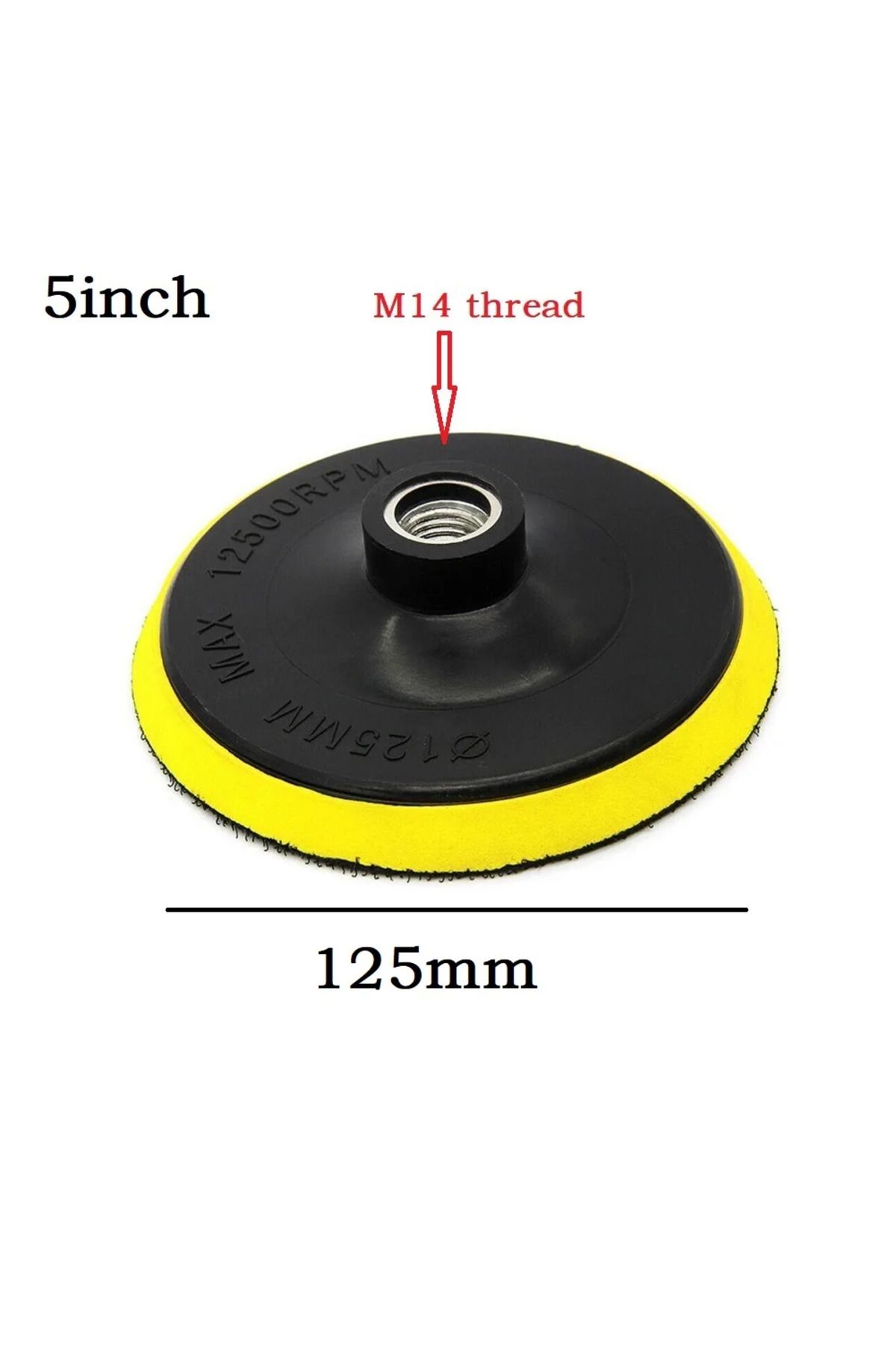 Choice-وسادة تلميع M14 5 بوصة 125 مم بخطاف وحلقة وسادة دعم دوارة M10/m14 محول مثقاب لصنفرة الزوايا 1