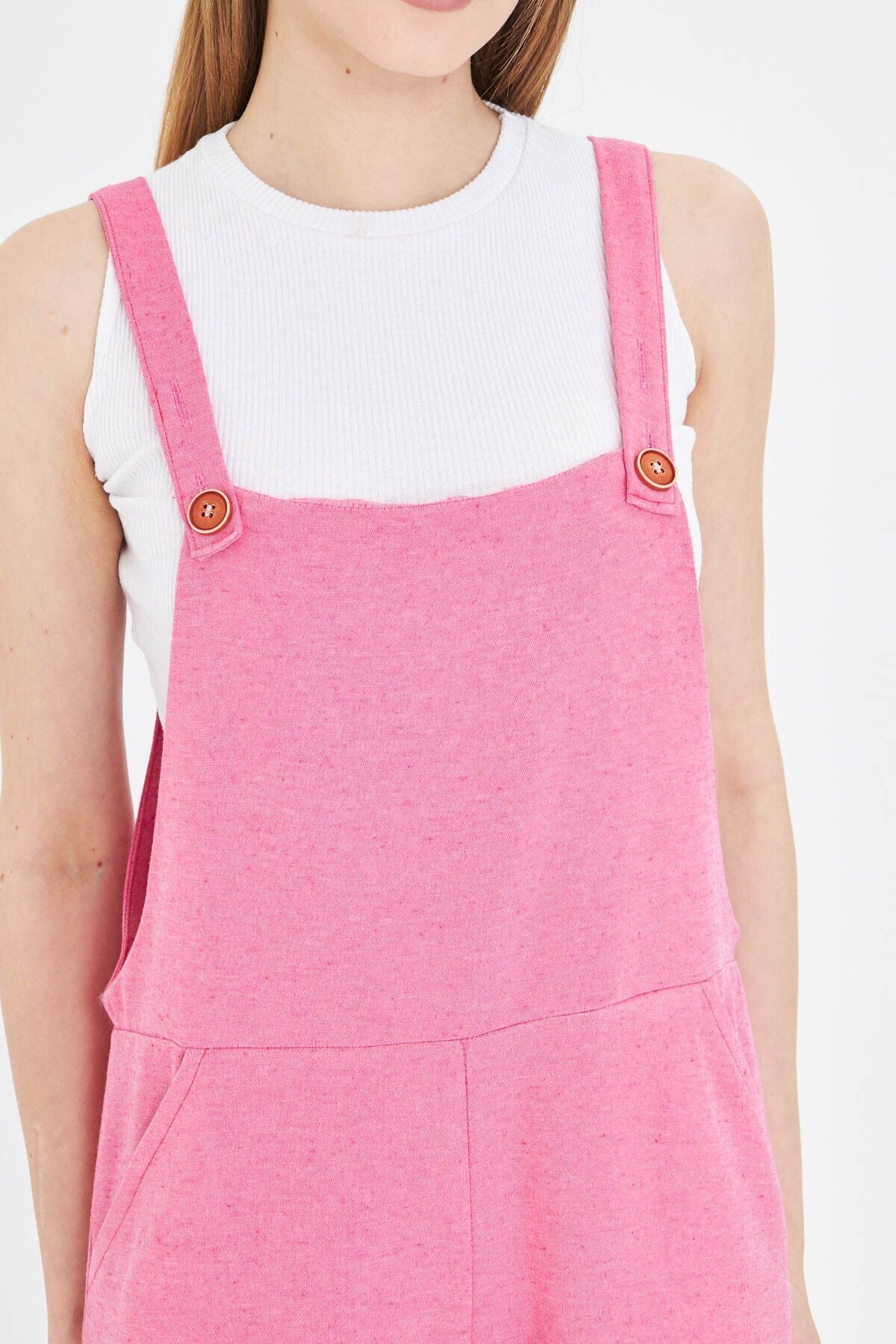 armonika-Salopetă de grădinărit cu buzunare fucsia pentru femei ARM-25Y 001043 4