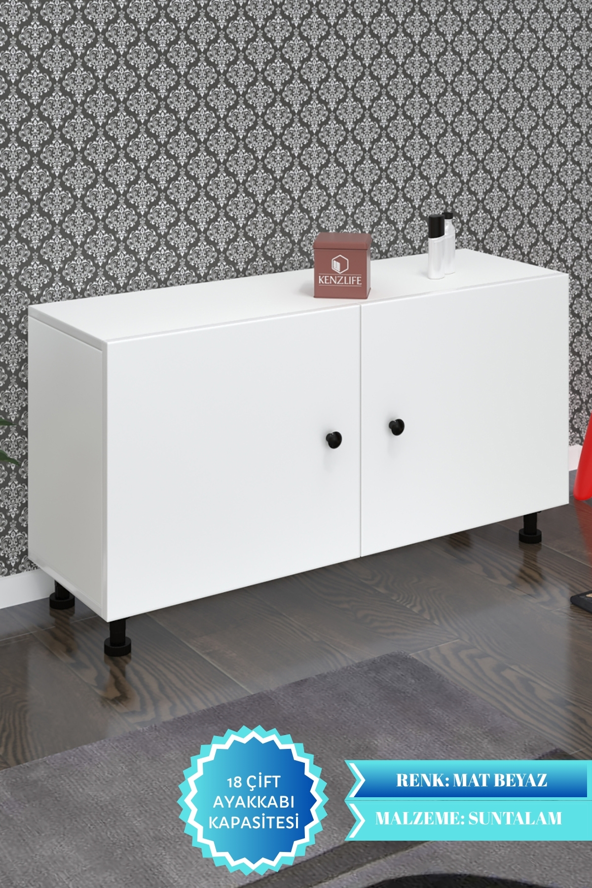かいと Kenzlife Ayakkabılık Yemeni3 Byzbyz 53*120*32 Kapaklı 3 Raflı 18