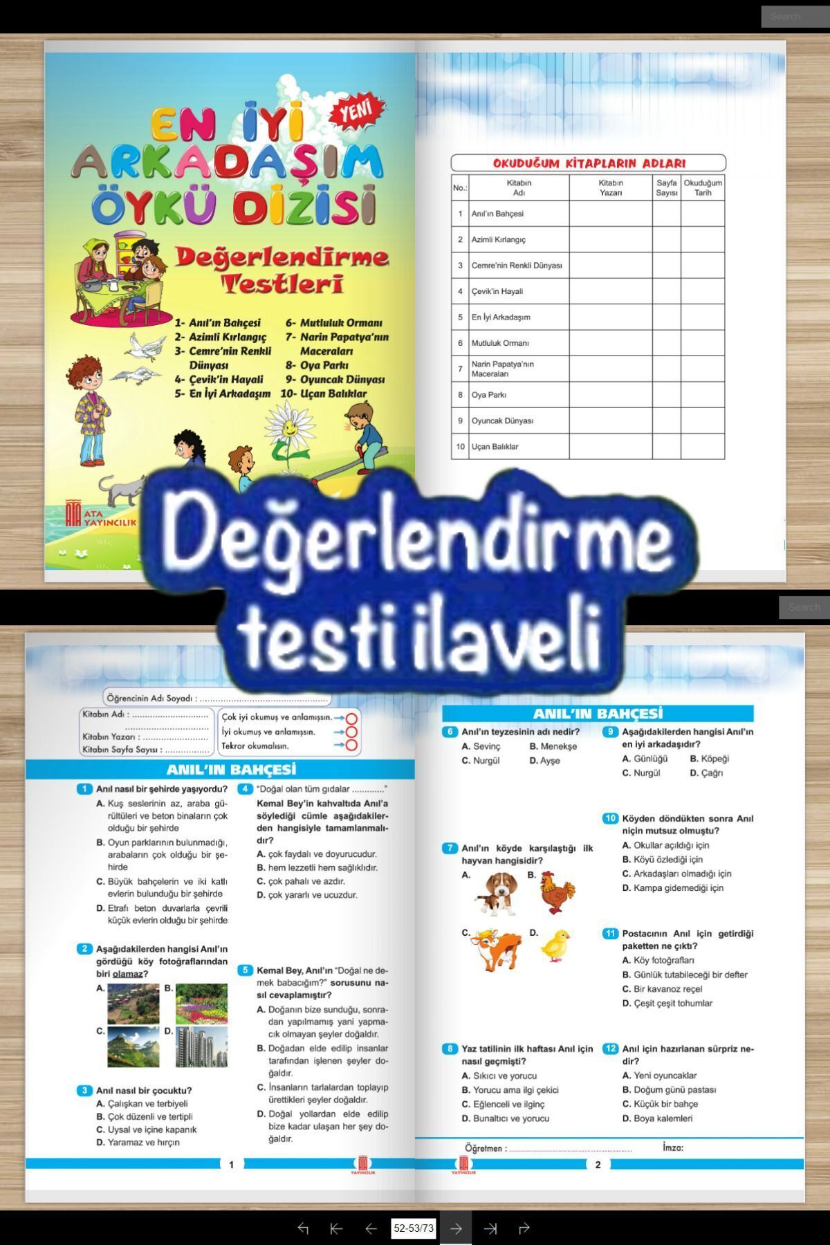 Ata Yayıncılık 2.ve 3.sınıf Okumayı Sevdiren 10'lu Arkadaşım Hikaye Seti Değerlendirme Testi fotoğrafı 3 (önizleme)