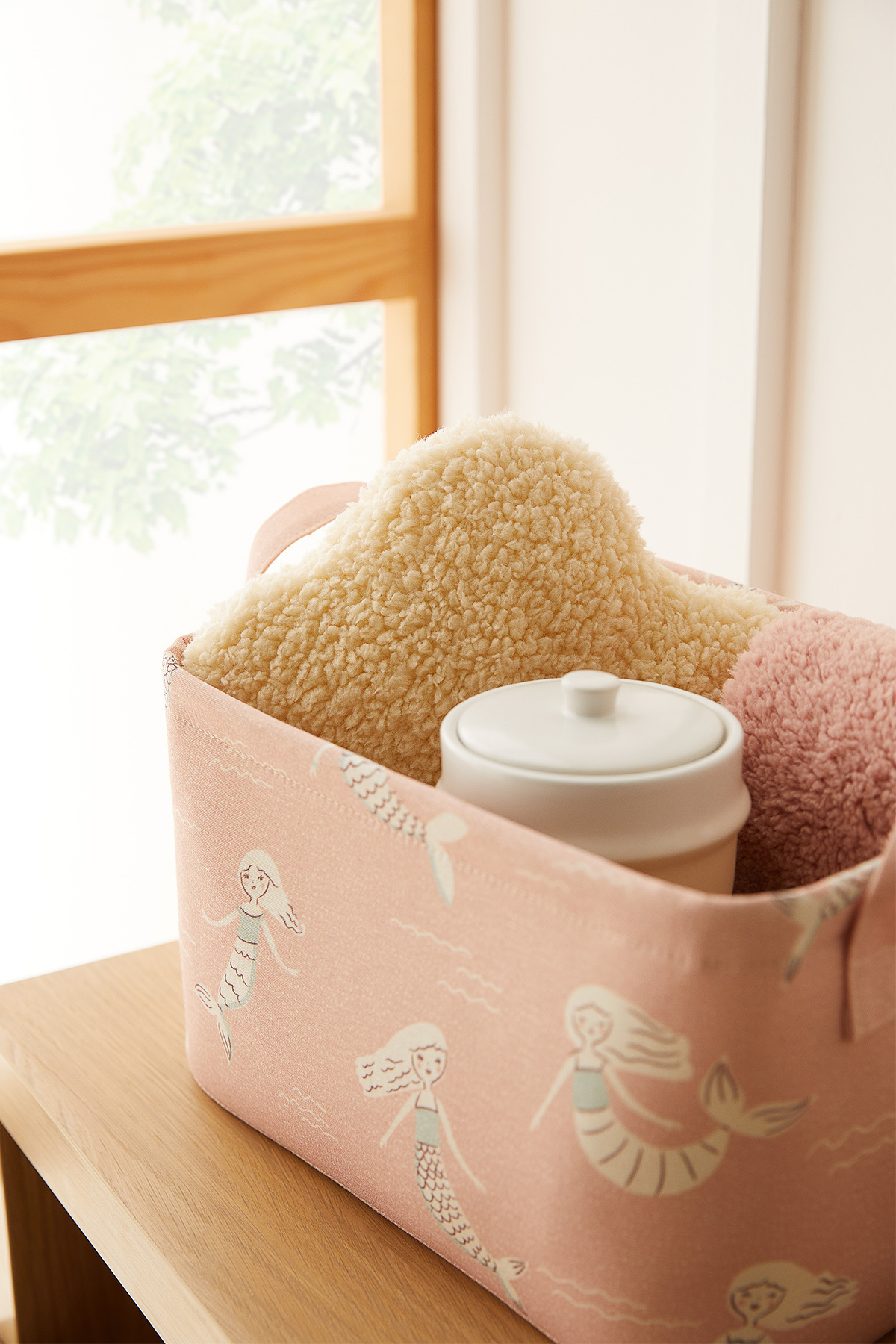 Ocean Home Textile Çocuk Odası Deniz Kızı Oyuncak Düzenleyici Saklama Sepeti 30x21x18 fotoğrafı 3 (önizleme)