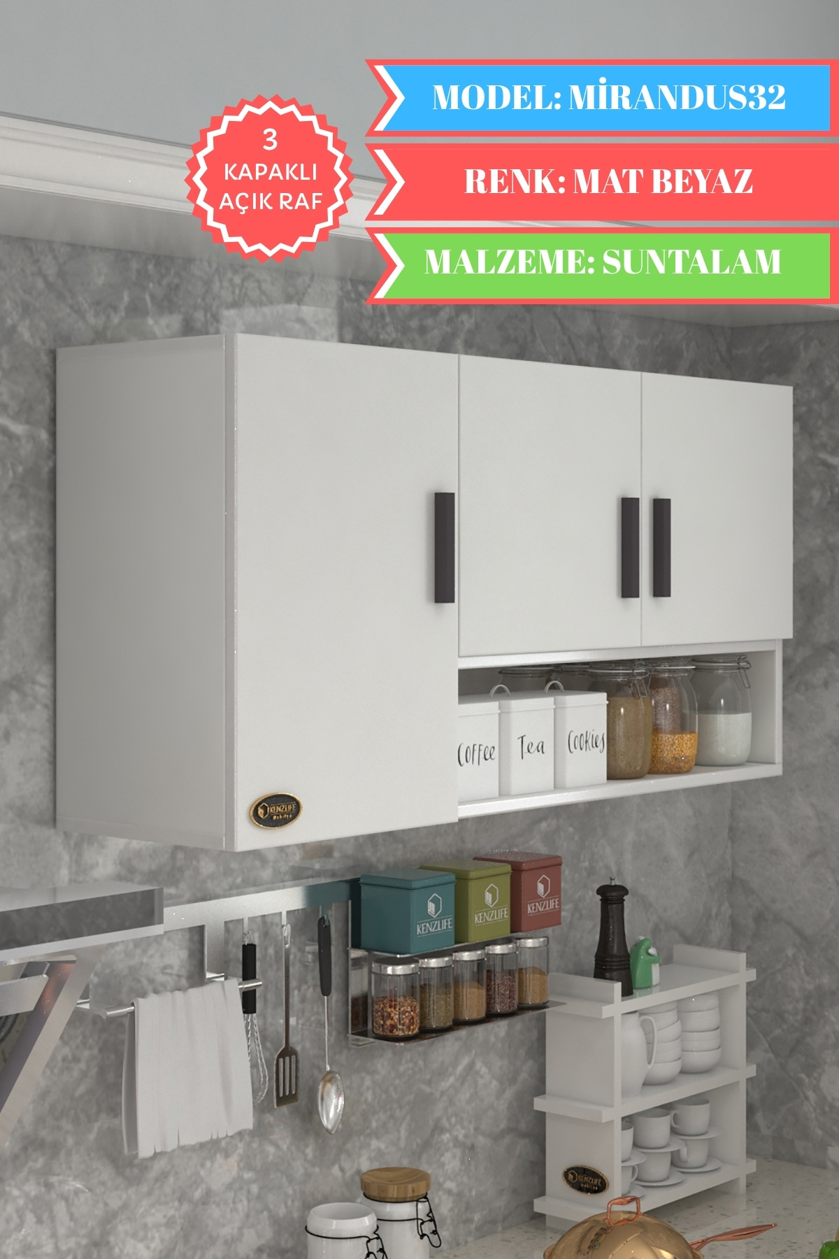 Kenzlife Hazır Mutfak Mirandus32 Byz 060*120*32 Mutfak Banyo
