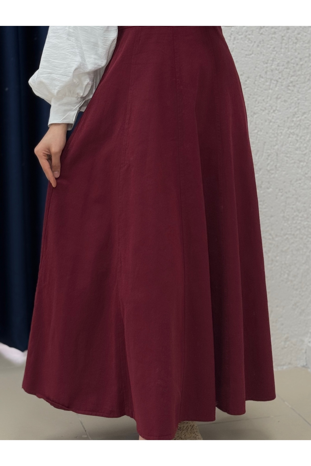 MİHRA STORE  Celia Sülfür Gabardin Jile-BN4289 Bordo - Görsel 5