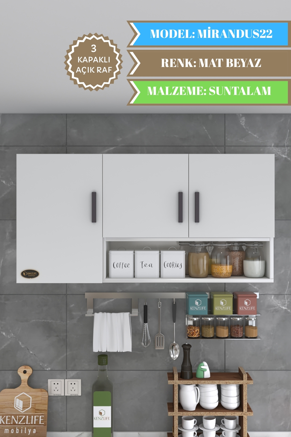 Kenzlife Hazır Mutfak Mirandus22 Byz 060*120*22 Mutfak Banyo