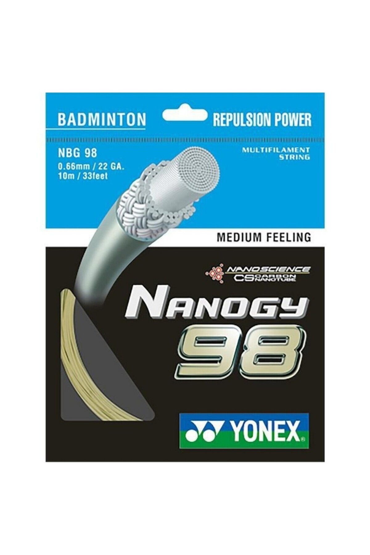 YONEX Nanogy 98 Tekli Badminton Kordajı Altın Rengi