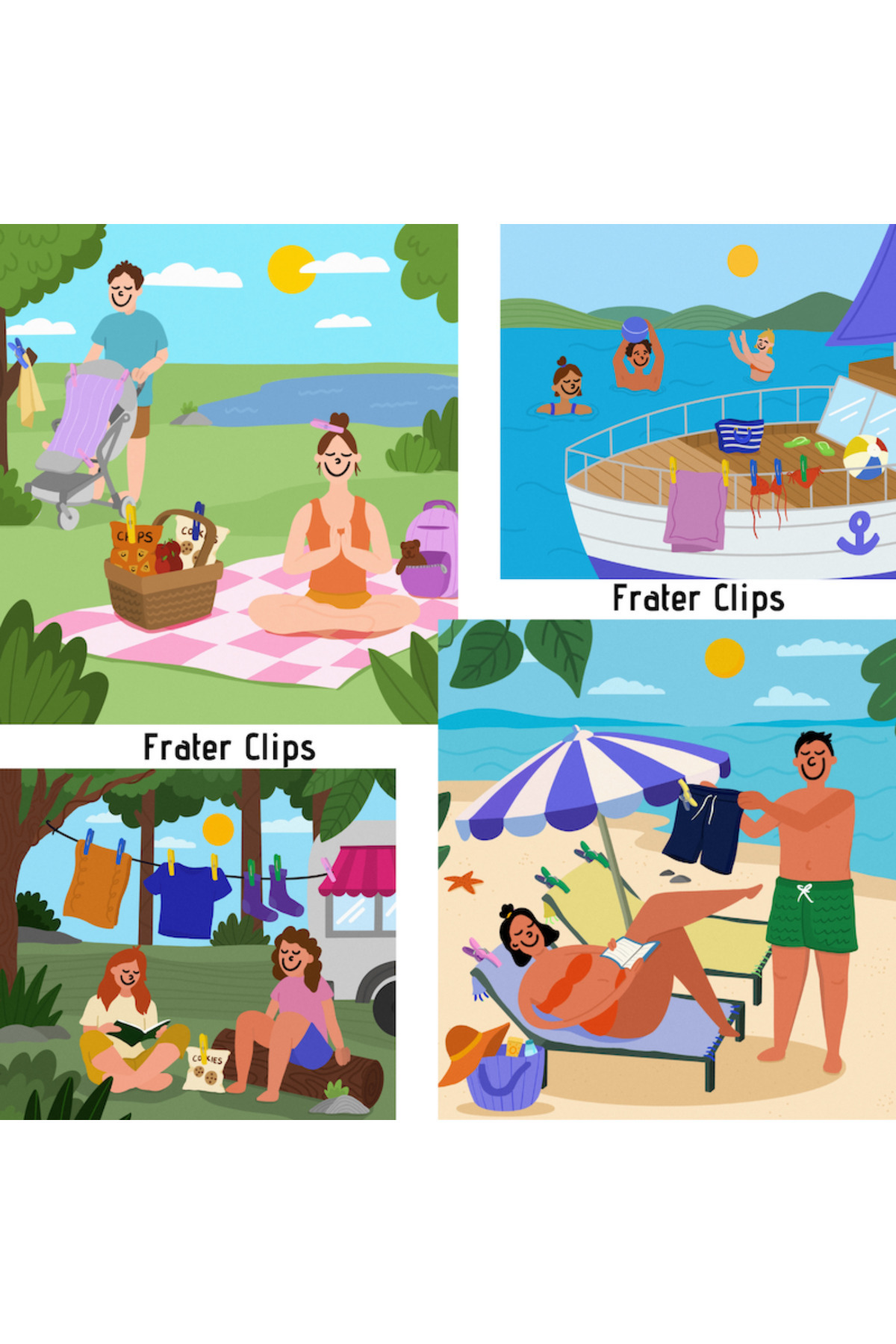 Genel Markalar Beyaz 4'lü Plaj Havlusu Şezlong Sabitleyici Halı Asma Mandalı Havlu Tutucu Plaj Mandalı fotoğrafı 4 (önizleme)