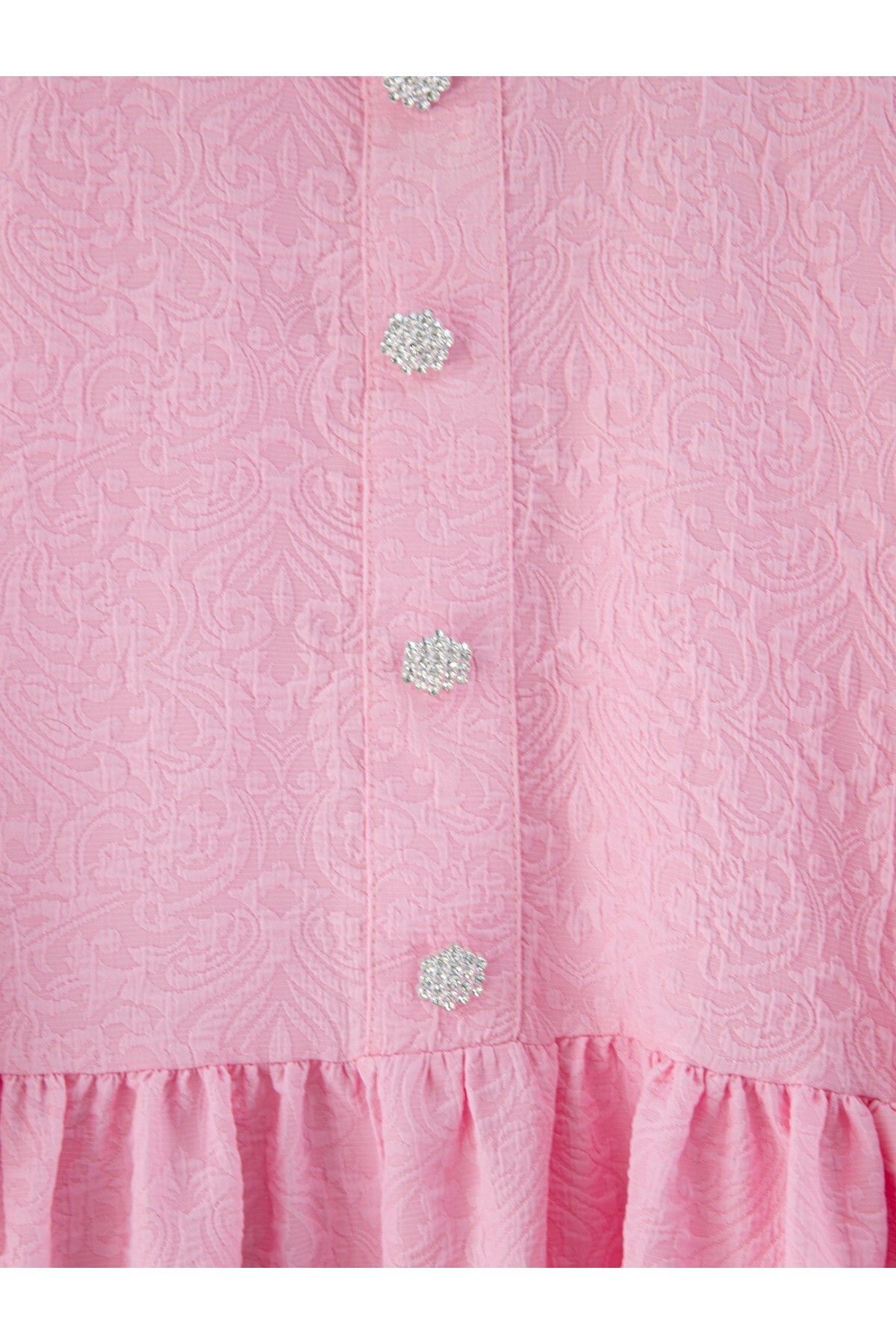Modamorfo-Tunic with stone button detail on the front and zipper on the back - pink 3