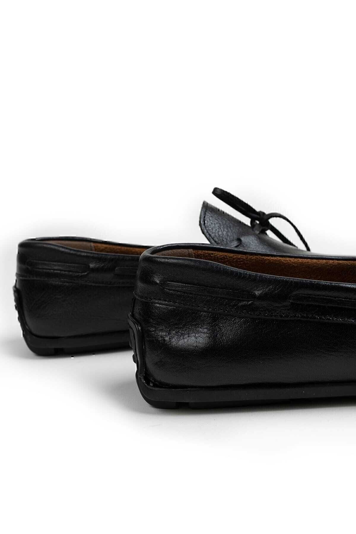 Deery-Men's Black Genuine Leather Loafer Shoes 2