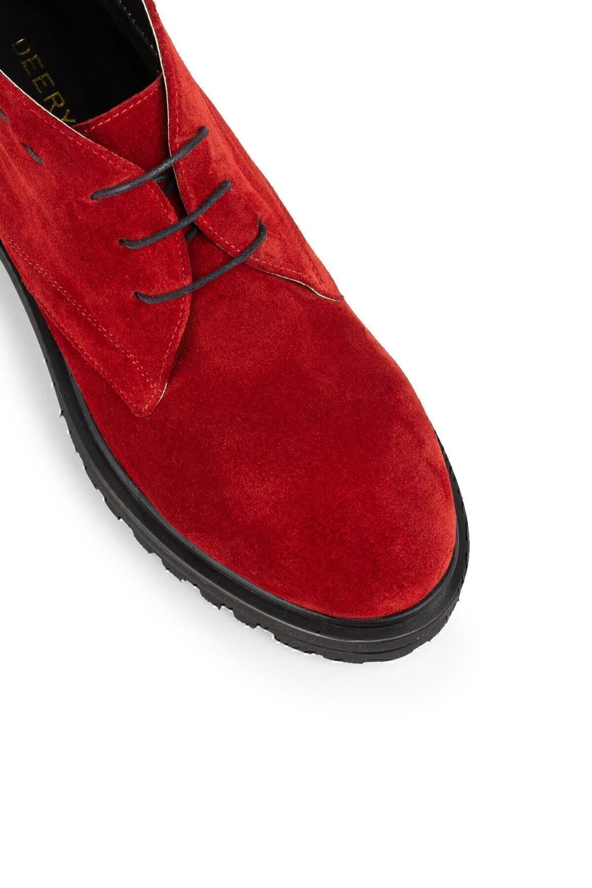 Deery-Genuine Suede Red Women's Boots 8