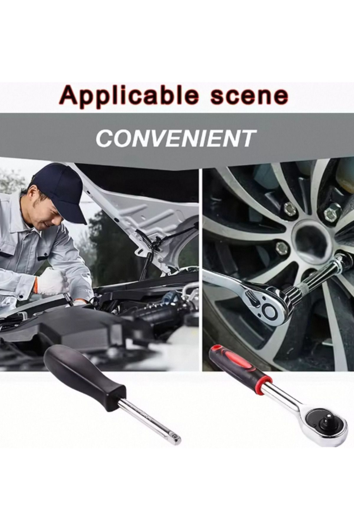 NIUXIANG-46pc 46pc Drive Socket Set 1/4 Inch Ratchet Wrench Set With Sockets Metric Hex Bit Socket Set Mechan 6
