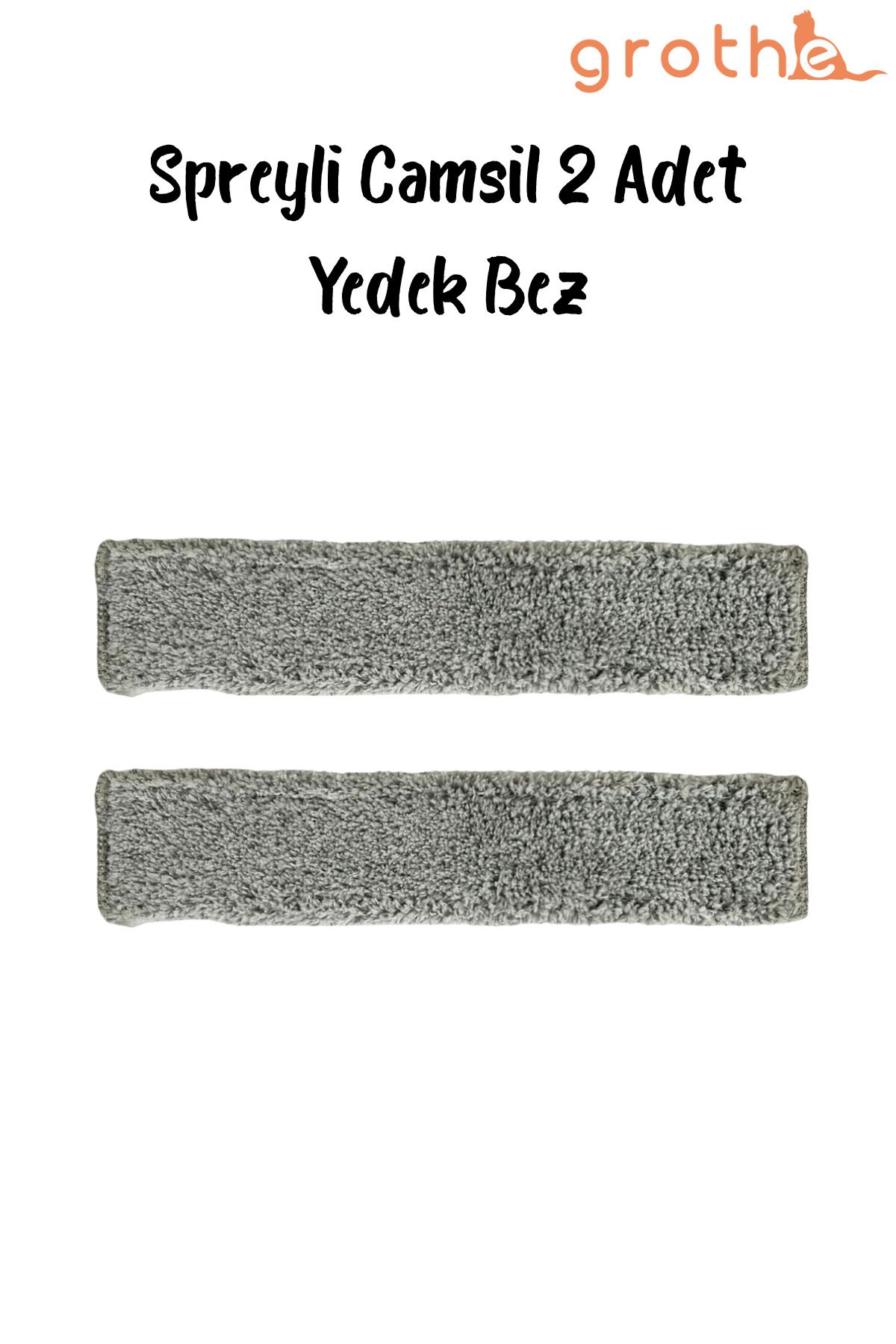 Grothe Camsil Yedek Bez - 2 Adet - Spreyli Çekpas Su Hazneli Silikonlu Microfiber Cam Temizleyici